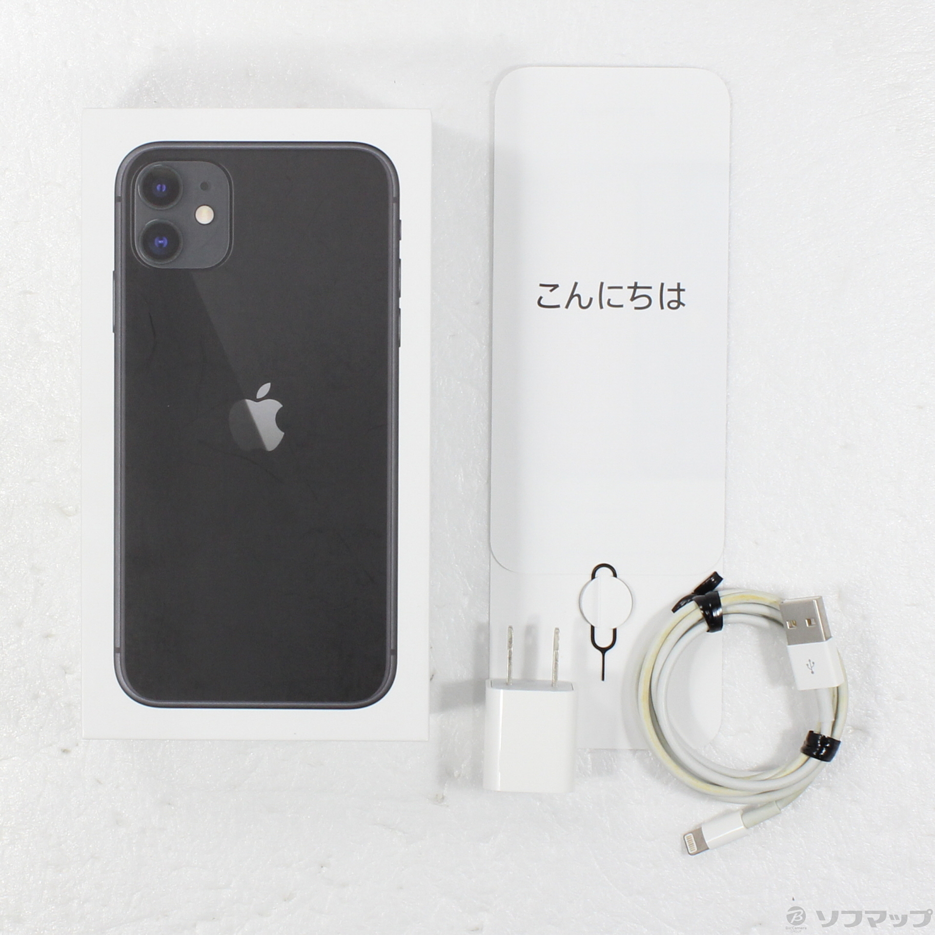 中古】iPhone11 64GB ブラック MWLT2J／A SIMフリー [2133059154481