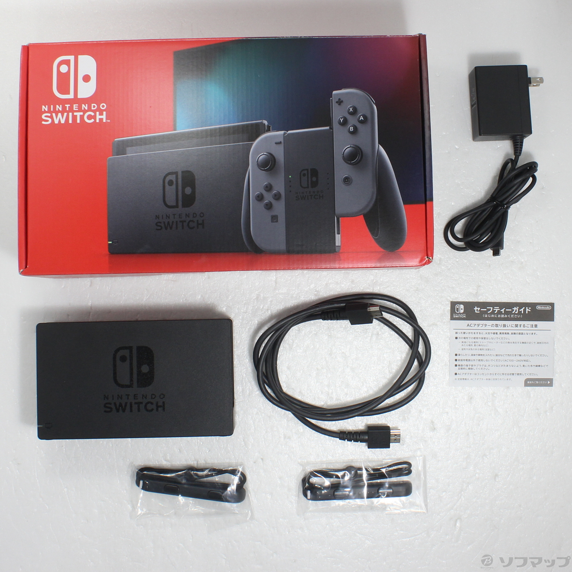 中古】Nintendo Switch Joy-Con (L) ／ (R) グレー (2019年8月モデル