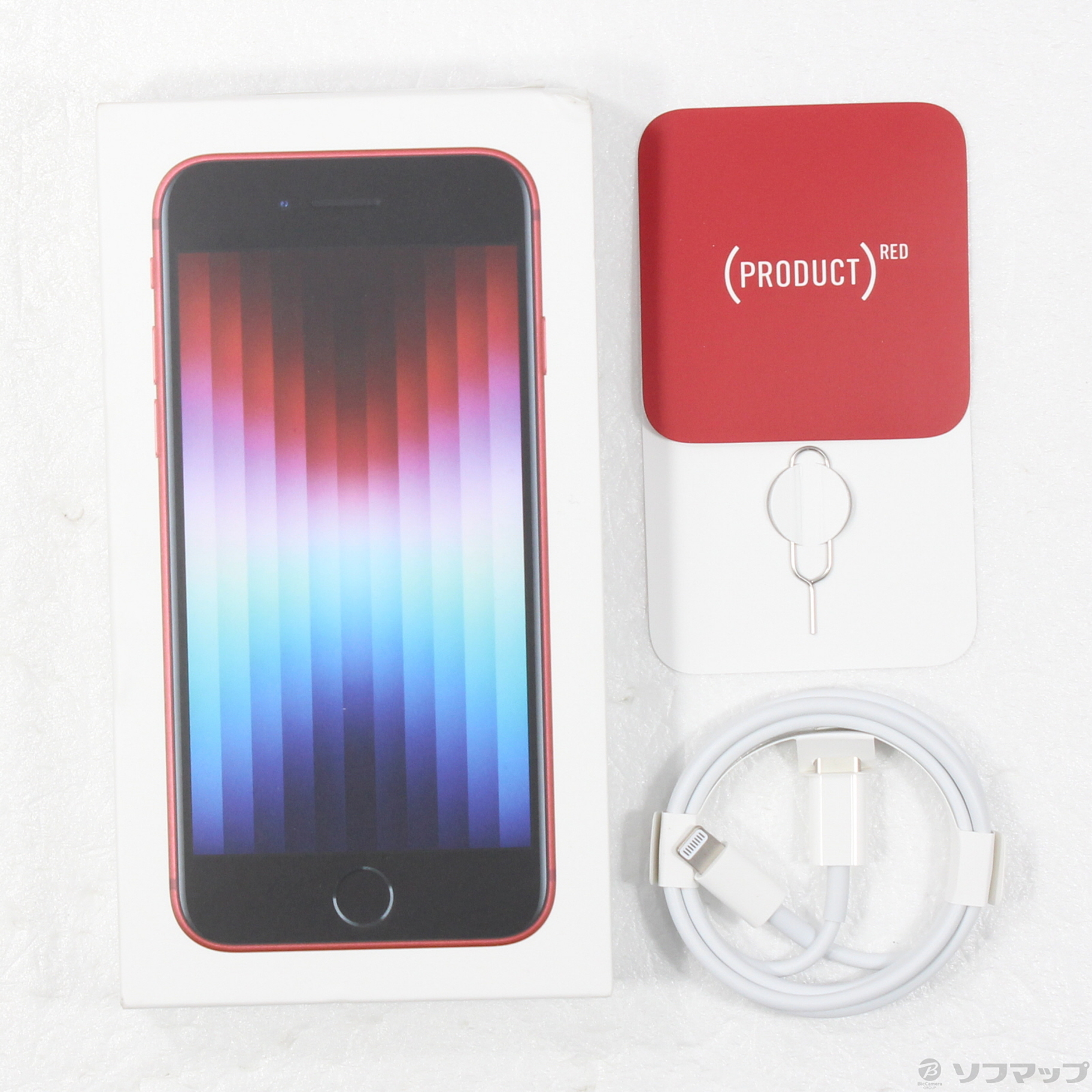中古】〔展示品〕 iPhone SE 第3世代 64GB プロダクトレッド MMYE3J／A