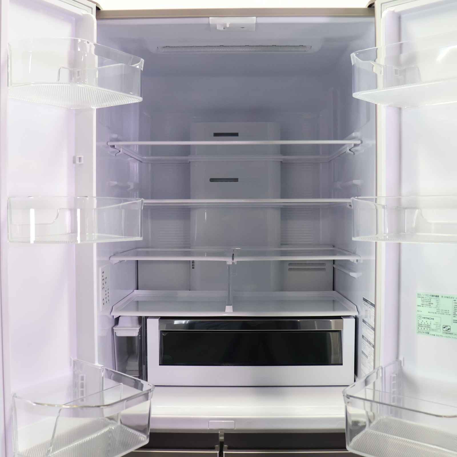 中古美品 日立 540L 6ドア冷蔵庫 ライトゴールド 2024年製 R-HW54V 公田店