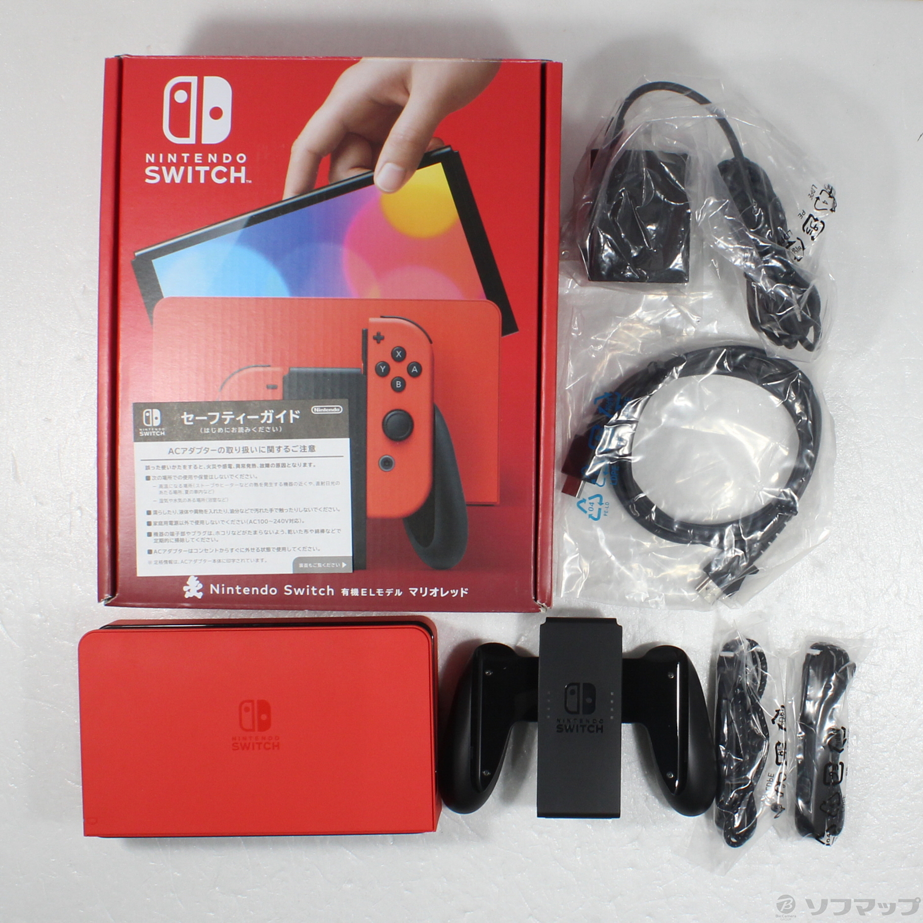 ま*り様 Nintendo Switch 本体 レッド ACアダプター付き 中古】Nintendo Nintendo Switch 有機ELモデル マリオレッド
