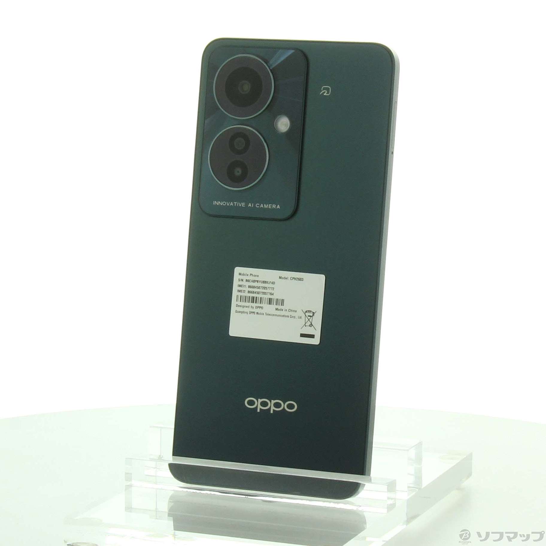 中古】〔展示品〕 OPPO Reno11 A 128GB ダークグリーン CPH2603GR SIM  