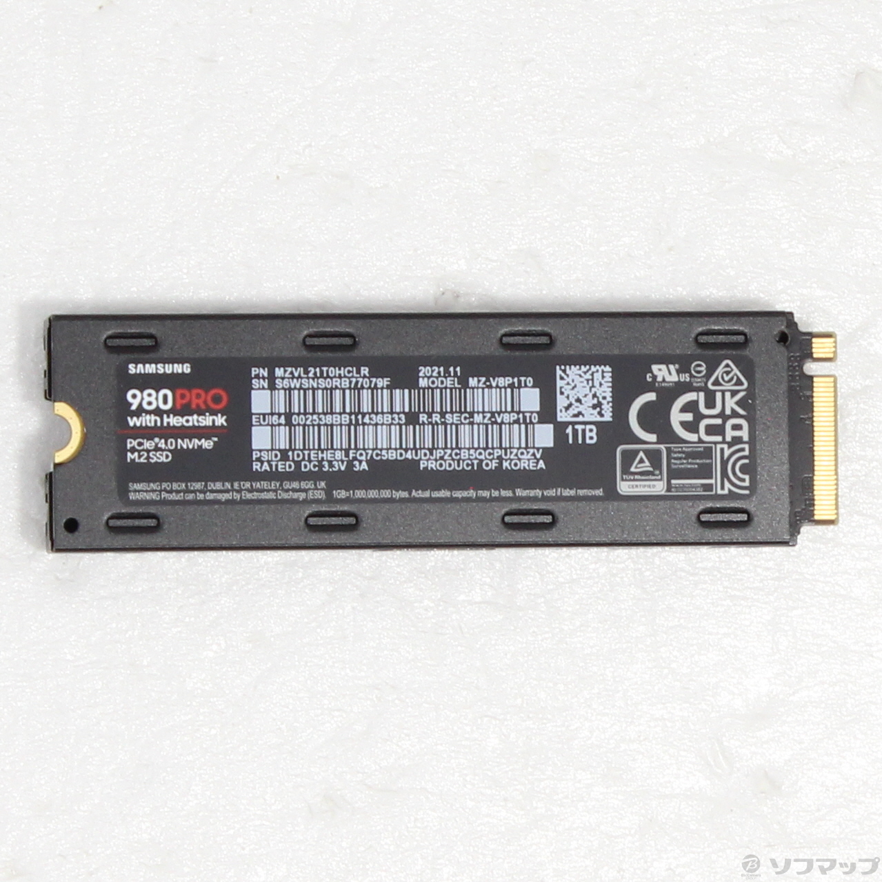 中古】Samsung SSD 980 PRO with Heatsink MZ-V8P1T0C／IT 