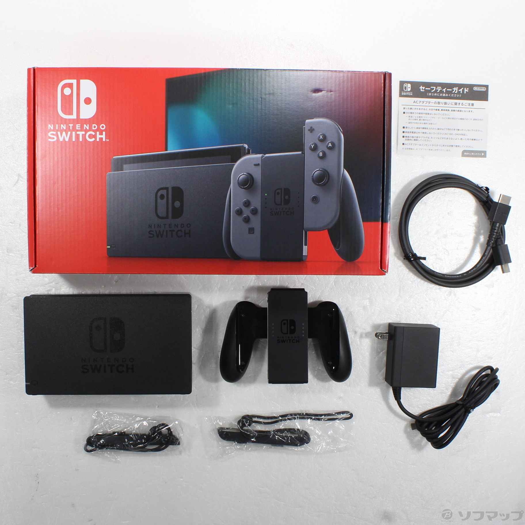 中古】Nintendo Switch Joy-Con (L) ／ (R) グレー (2019年8月モデル 
