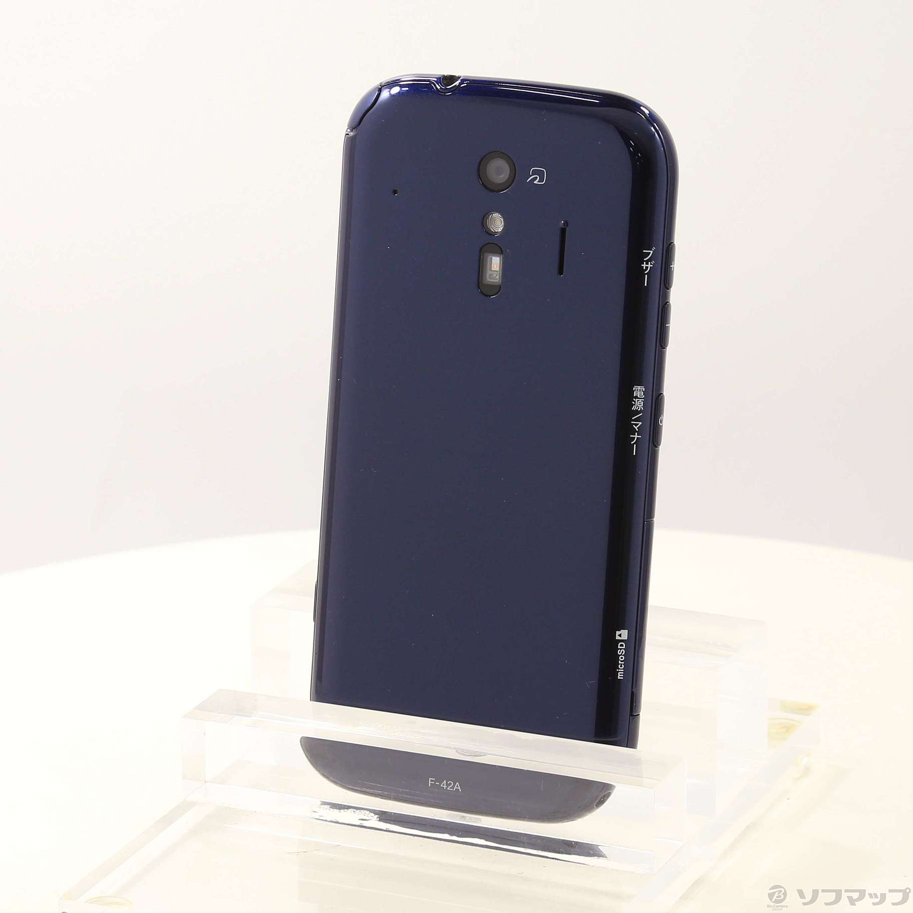 富士通 - 新品同様 F-42A らくらくスマートフォン ネイビー M222 中古】らくらくスマートフォン 32GB ネイビー F-42A docomo