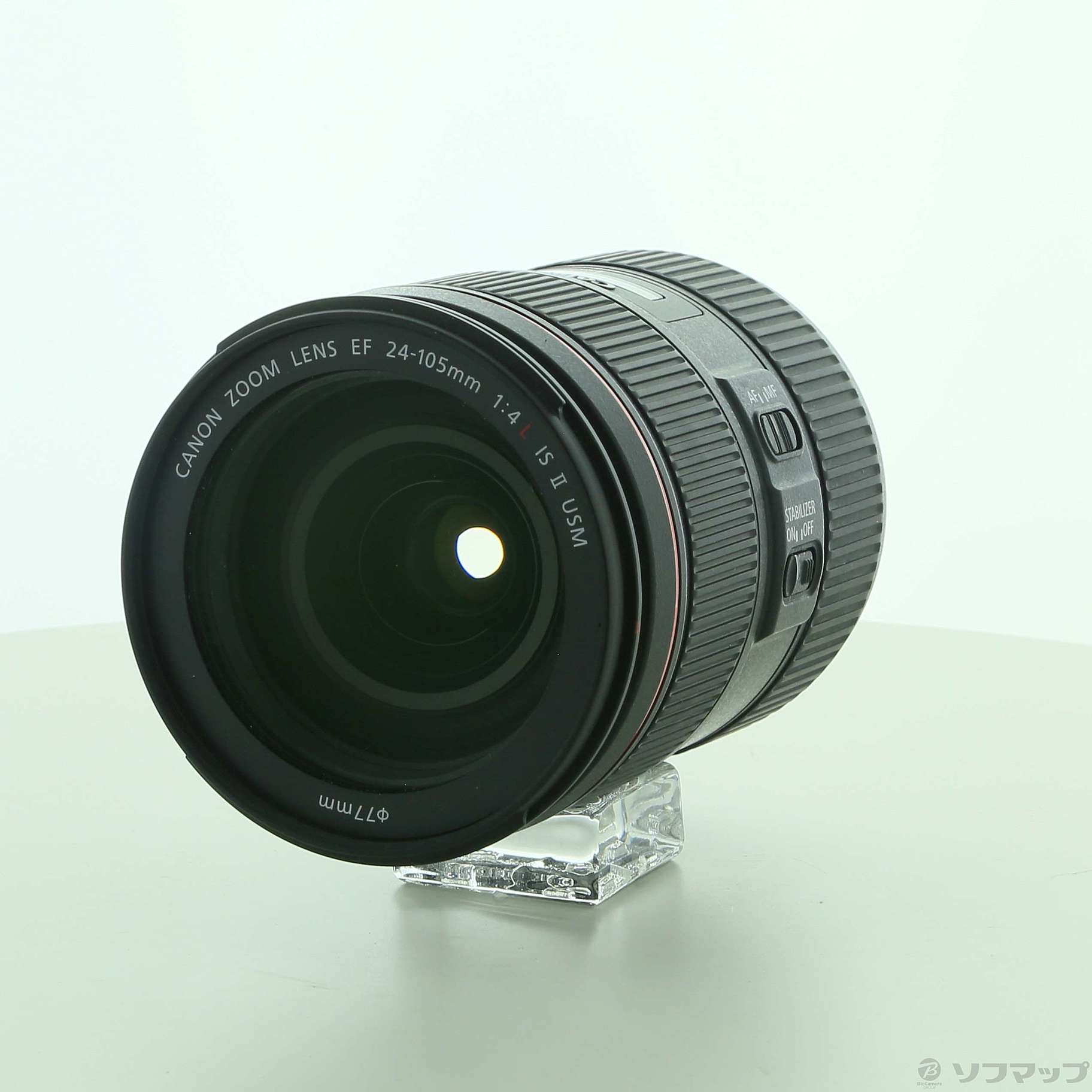 レンズ-「CANON：美品 CANON EF24-105mm 4L USMフード付き」中古 美品キャノン EF 24-105mm F4 L IS USM ズームレンズ
