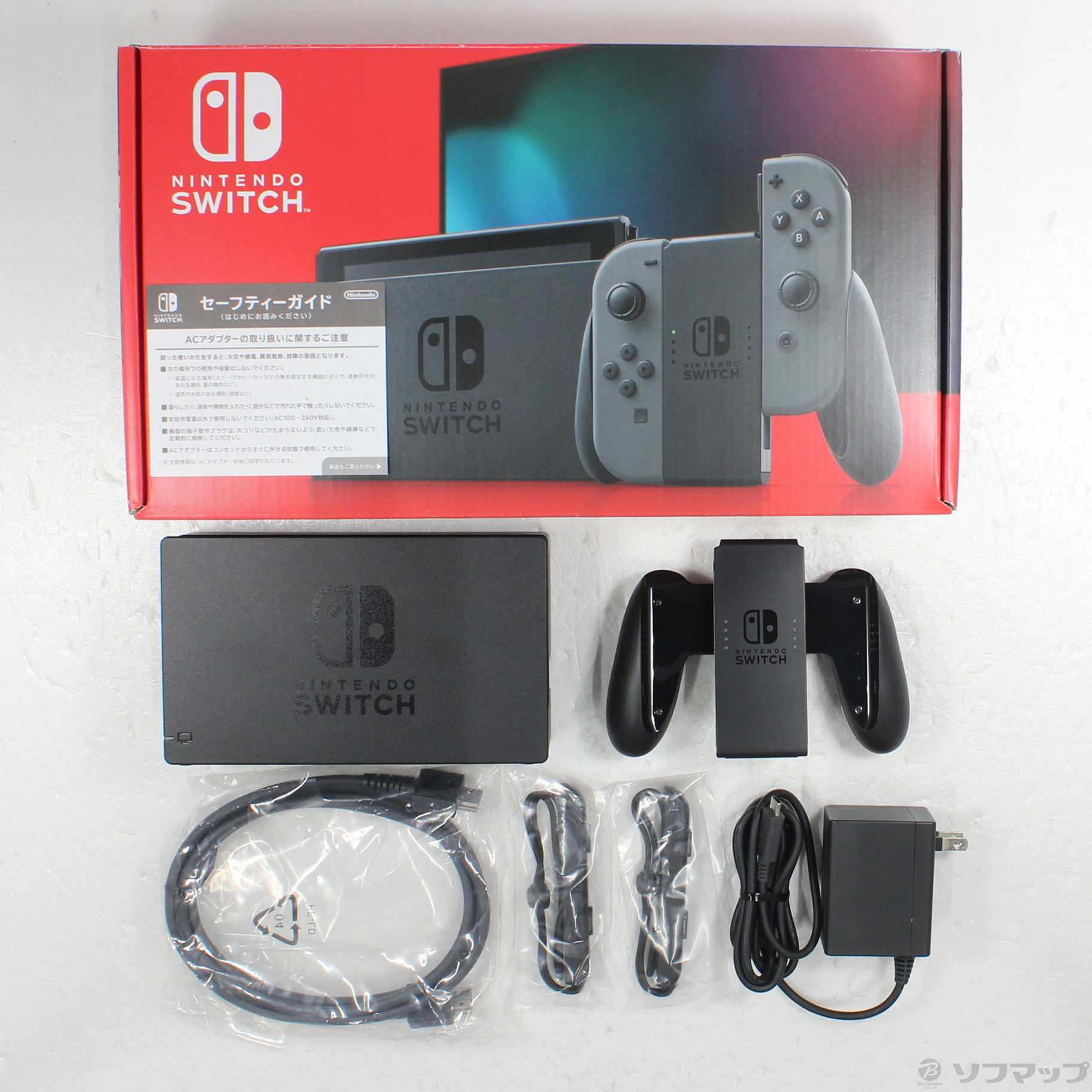 Nintendo Switch 本体 グレー ACアダプター・ジョイコン付き 中古】Nintendo Switch Joy-Con (L) ／ (R) グレー (2019年8月