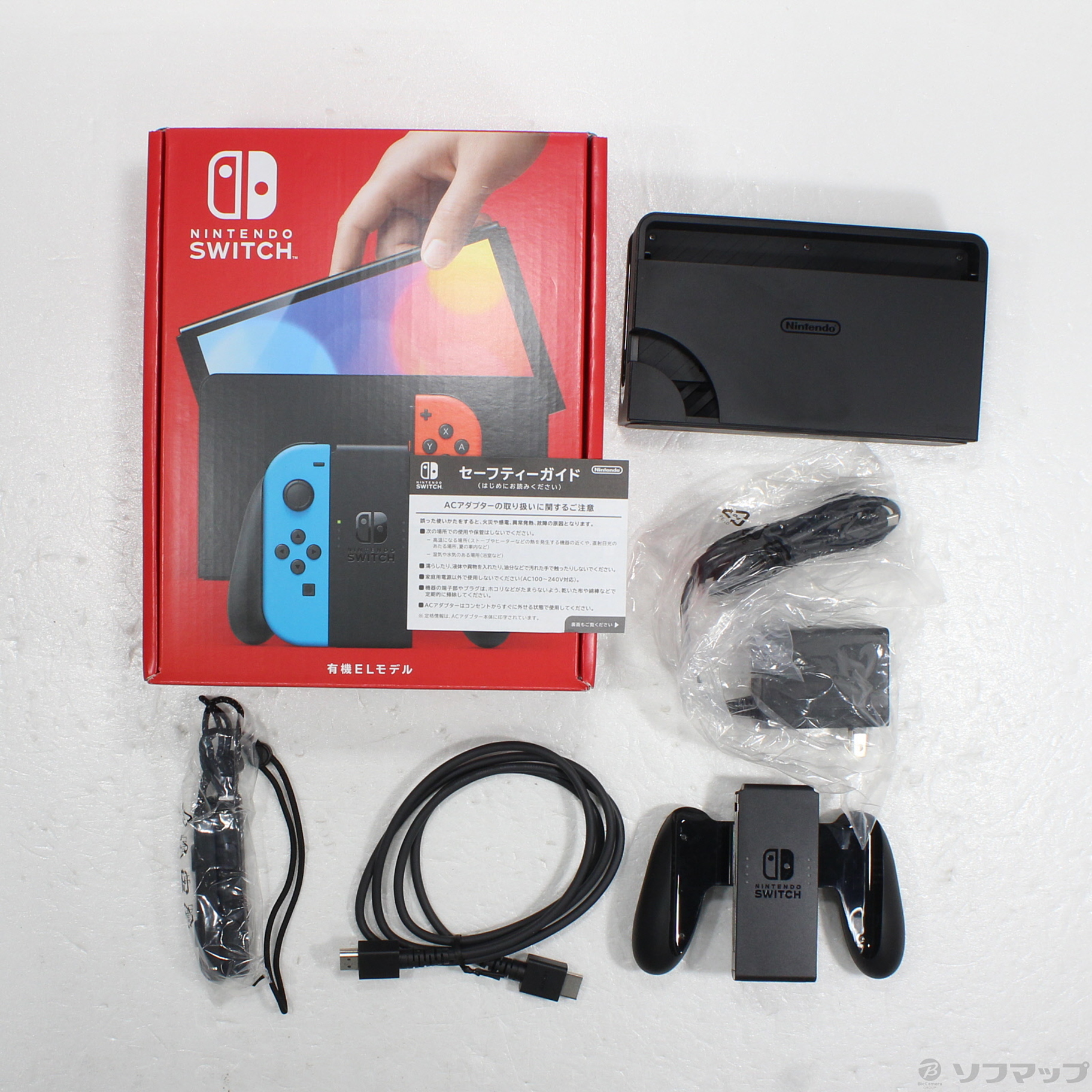 中古】Nintendo Switch 有機ELモデル Joy-Con(L) ネオンブルー／(R 