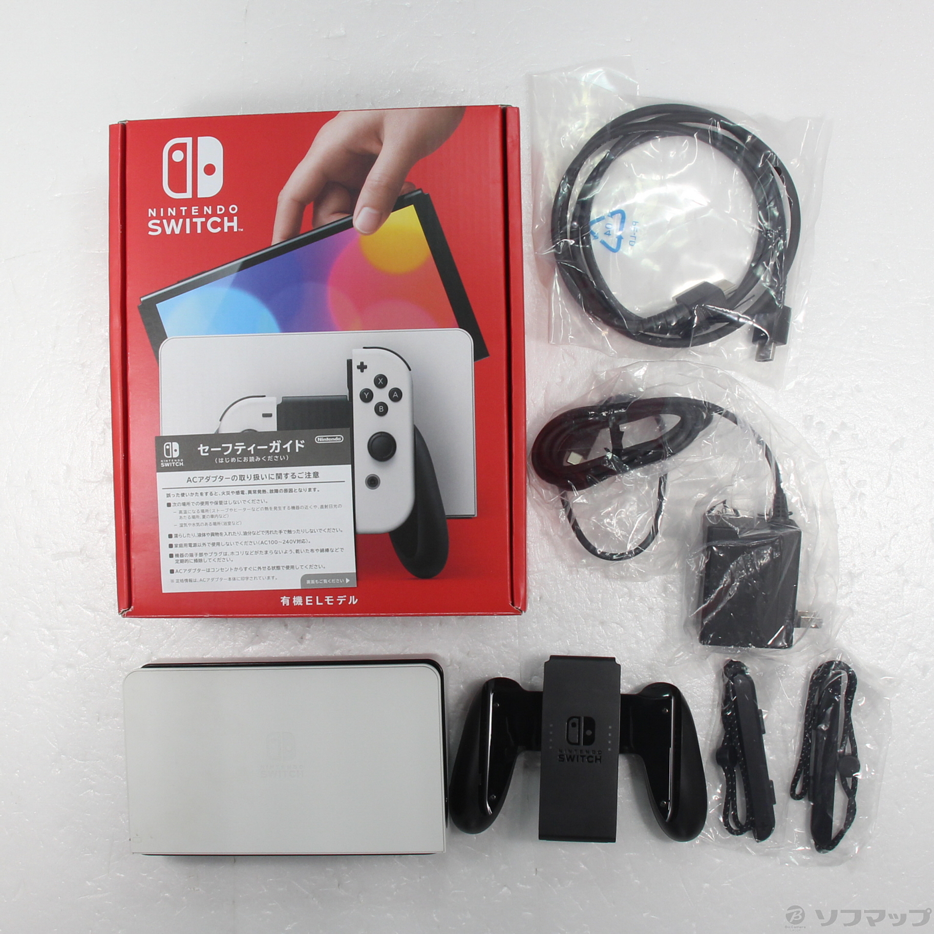 Nintendo Switch Joy-Con白 箱あり ACアダプター欠品 中古】Nintendo Switch 有機ELモデル Joy-Con(L)／(R) ホワイト