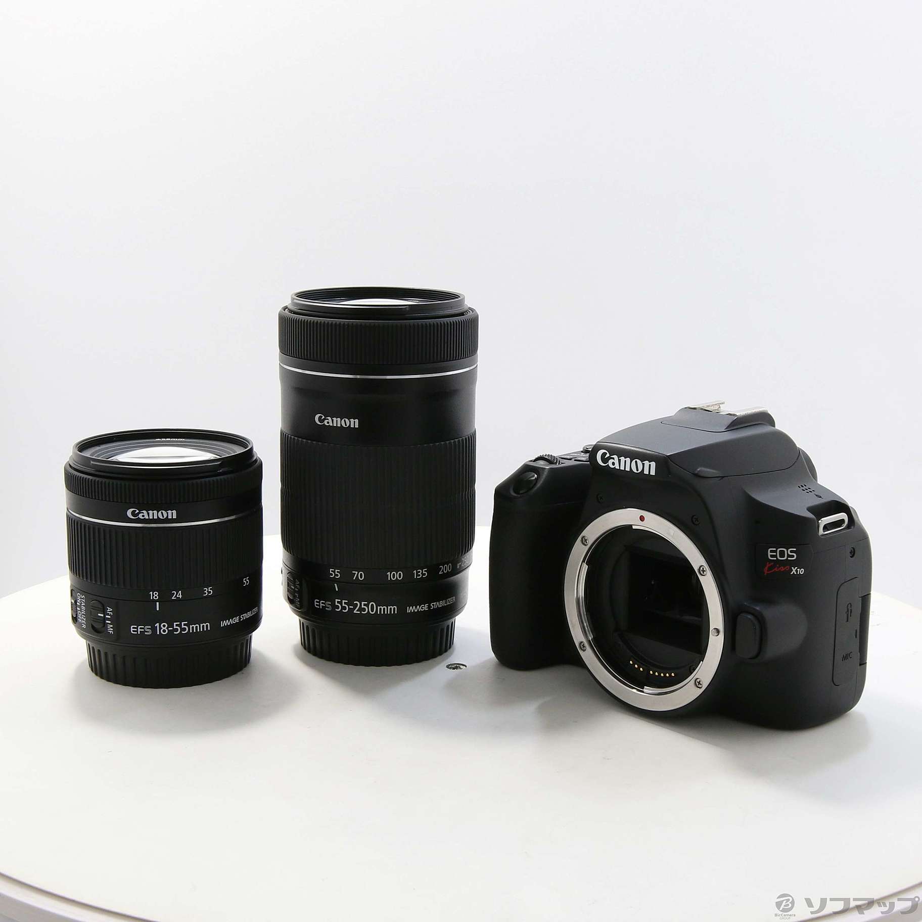中古】EOS Kiss X10 ダブルズームキット ブラック [2133065637800  