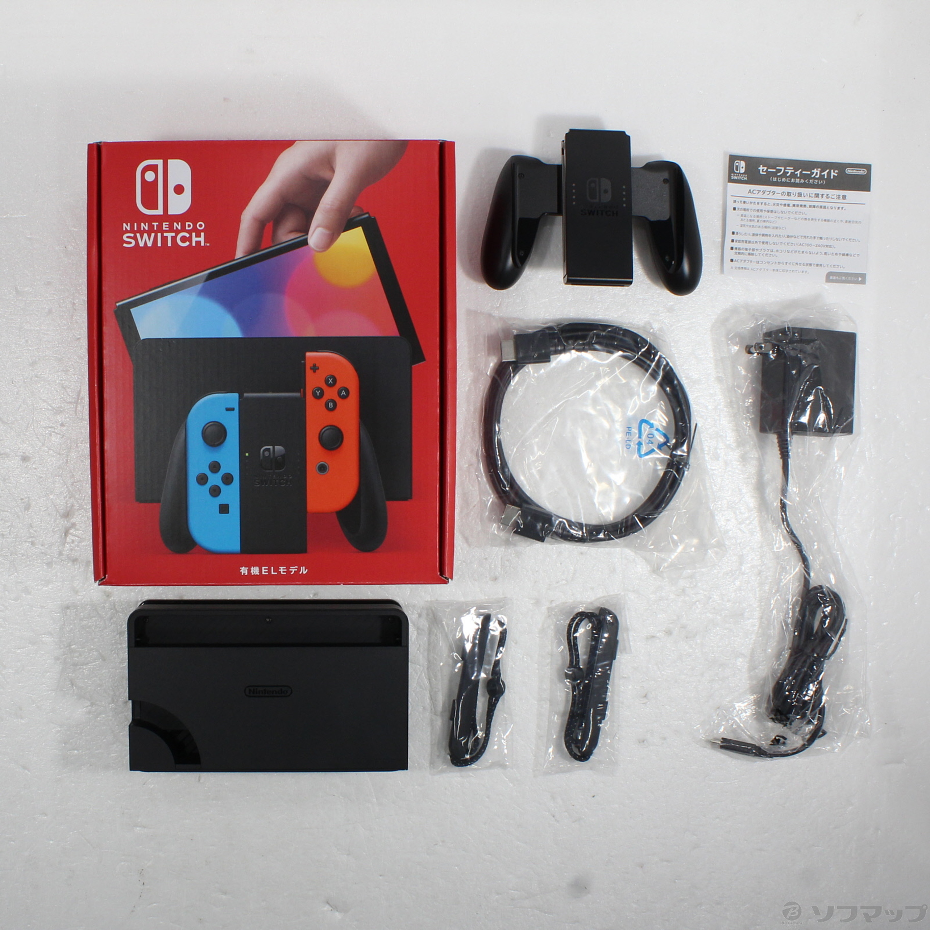 中古】Nintendo Switch 有機ELモデル Joy-Con(L) ネオンブルー／(R