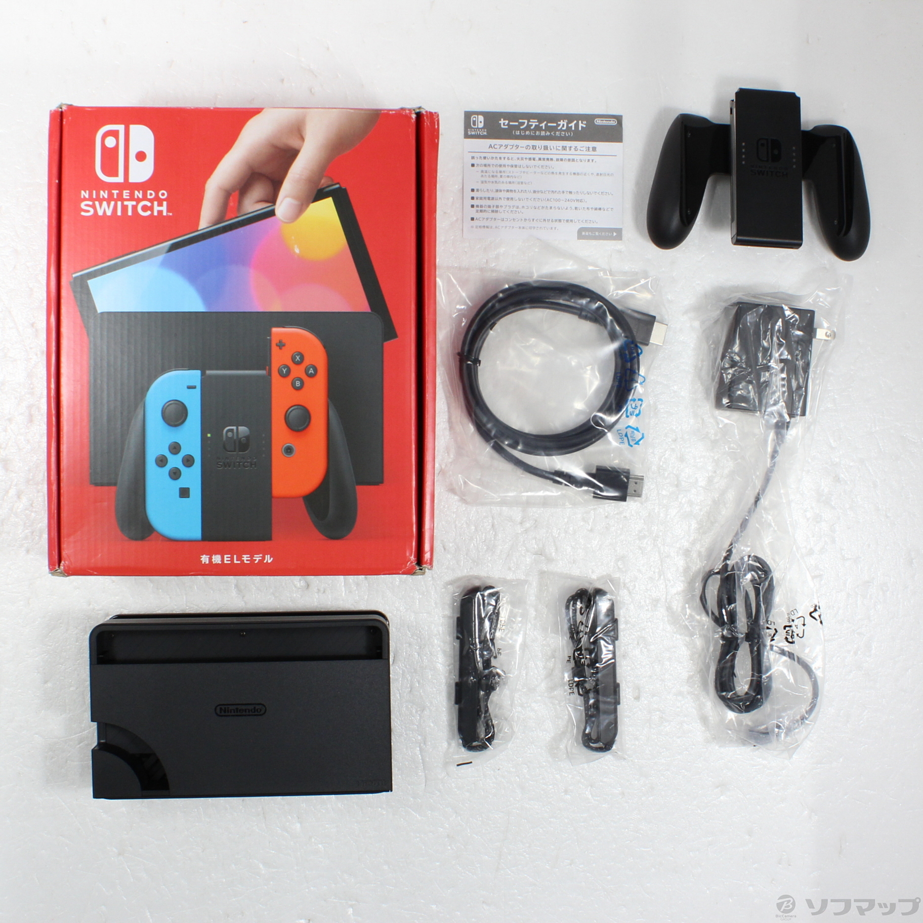 中古品〕 Nintendo Switch 有機ELモデル Joy-Con(L) ネオンブルー／(R