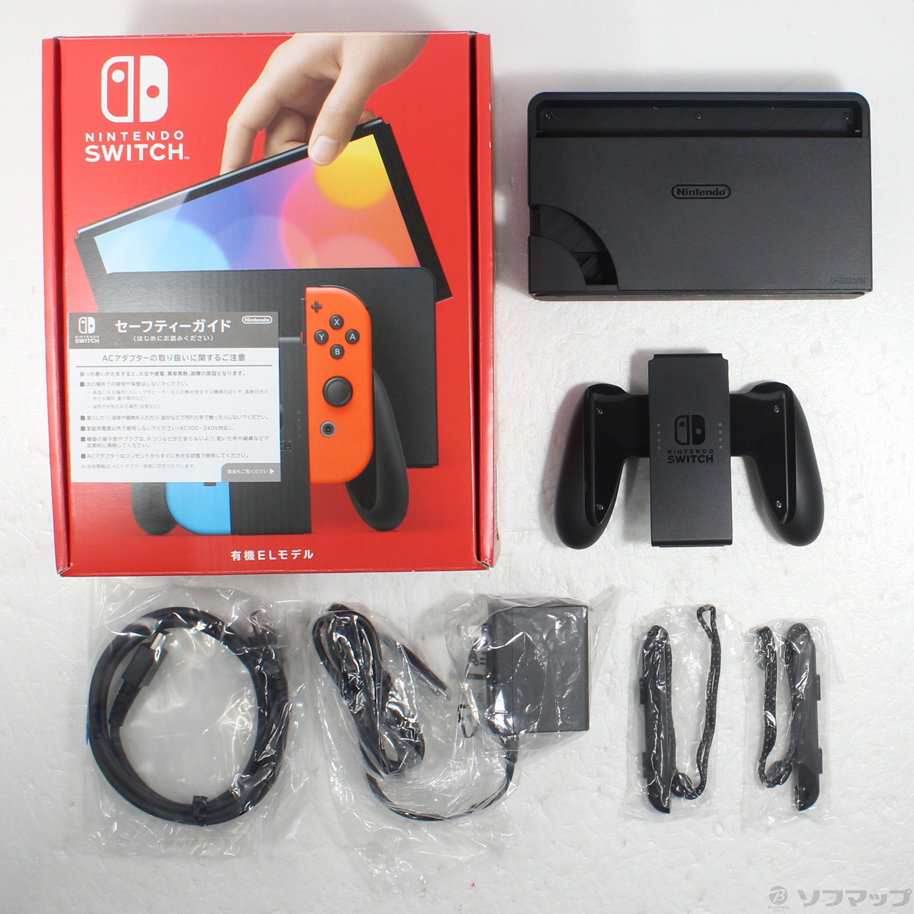 Nintendo Switch EL本体中古ACアダプター モンハンライズおまけ