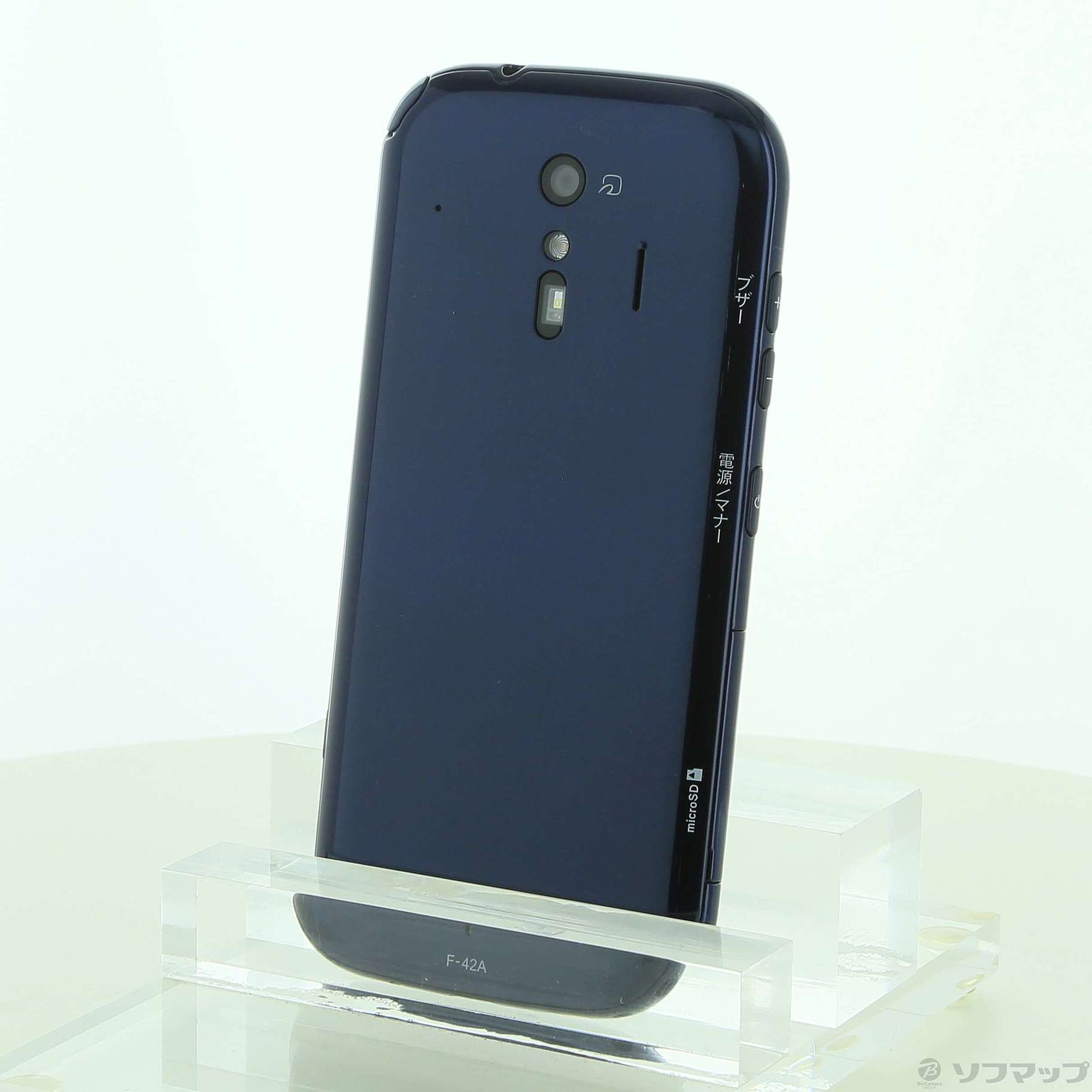 らくらくフォン　F-42A　ドコモ　docomo　ネイビー ムスビー｜【SIMフリー】らくらくスマートフォン F-42A ネイビー 利用
