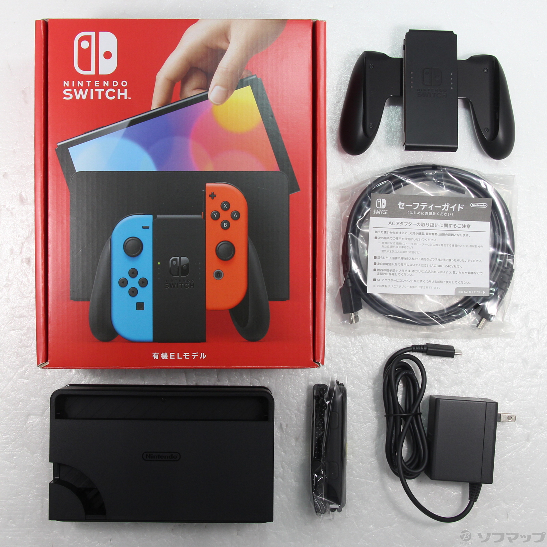 中古品〕 Nintendo Switch 有機ELモデル Joy-Con(L) ネオンブルー／(R