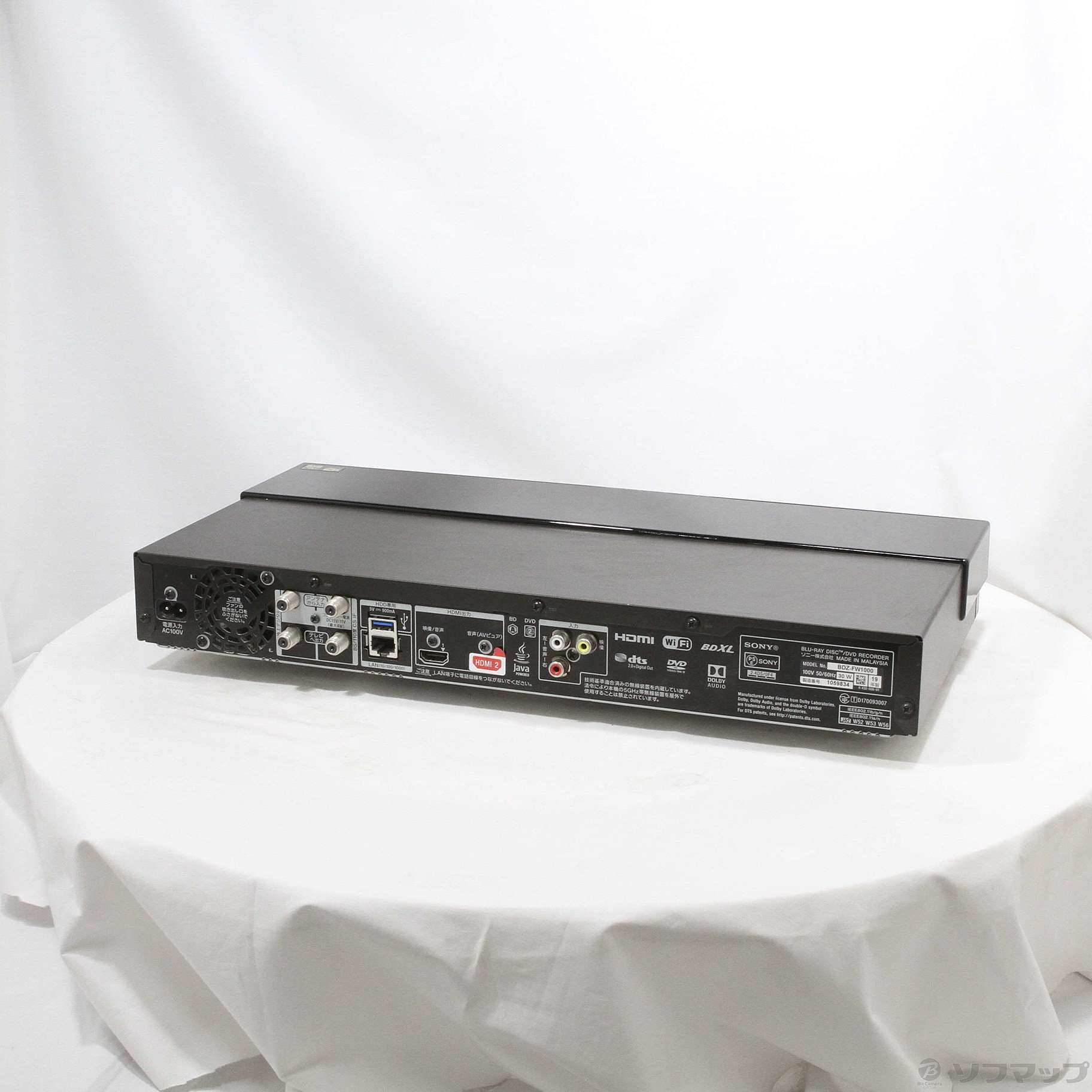 SONY ブルーレイレコーダー 1TB 2番組同時録画 BDZ-FW1000 中古】〔中古品〕 ブルーレイレコーダー BDZ-FW1000 ［1TB ／2番組同時