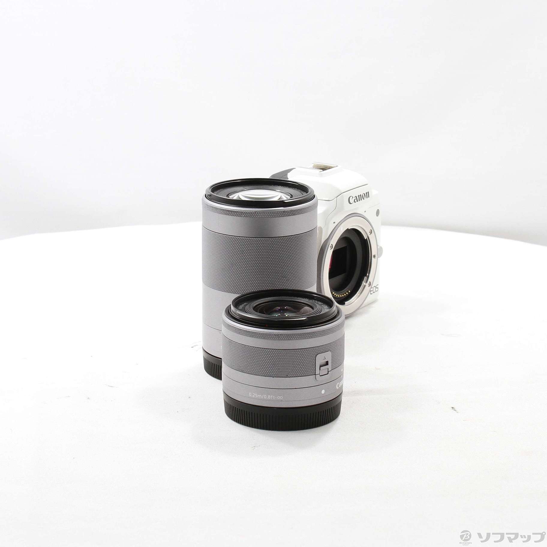 中古】EOS Kiss M2 ダブルズームキット ホワイト [2133067315614