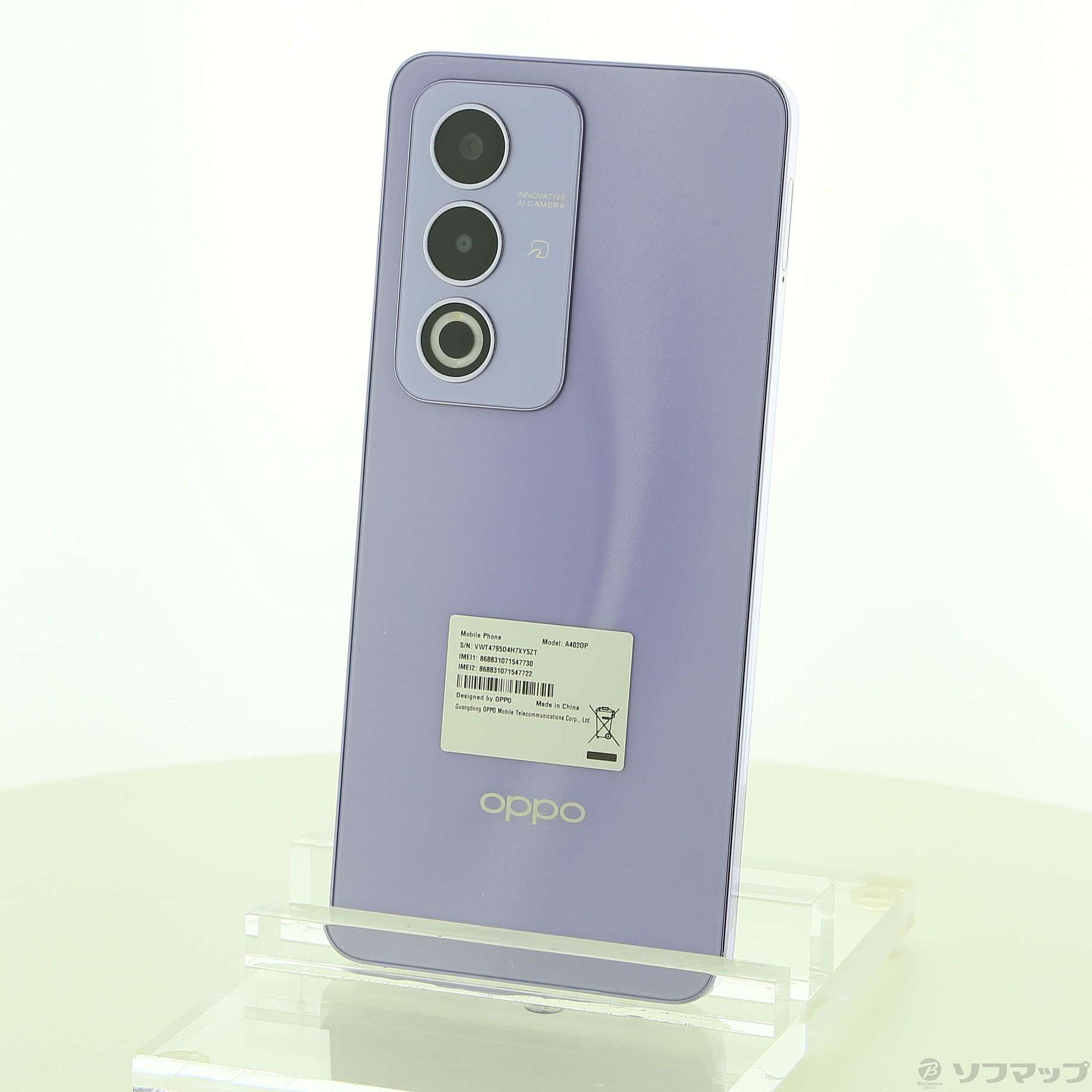 OPPO A3 5G 4GB/128GBパープル Y!mobile 808.OPPO A3 5G パープル OPPO