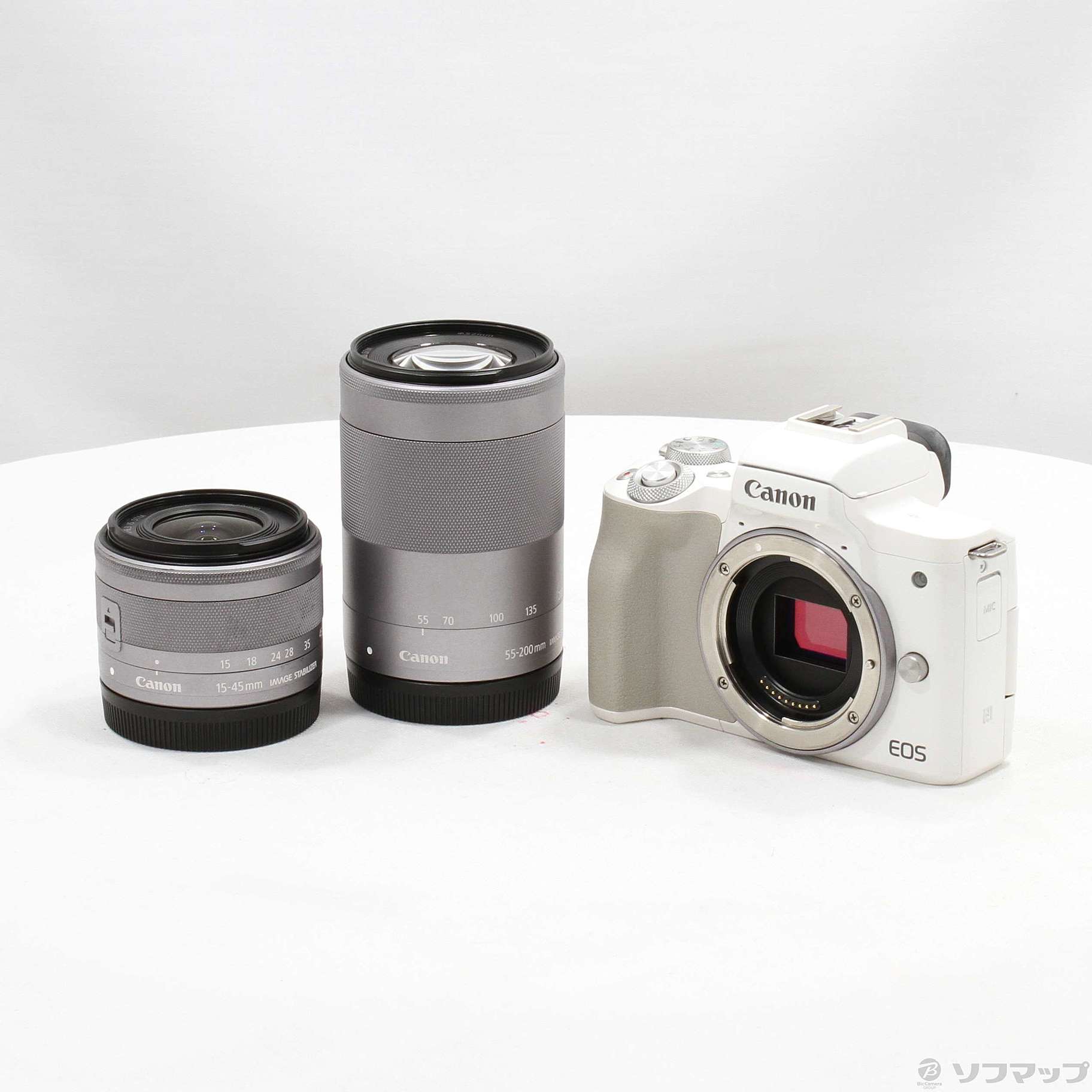 【Takayama】中古EOS Kiss M ホワイト ダブルズームキット 中古】EOS Kiss M ホワイト ダブルズームキット [2133067360508