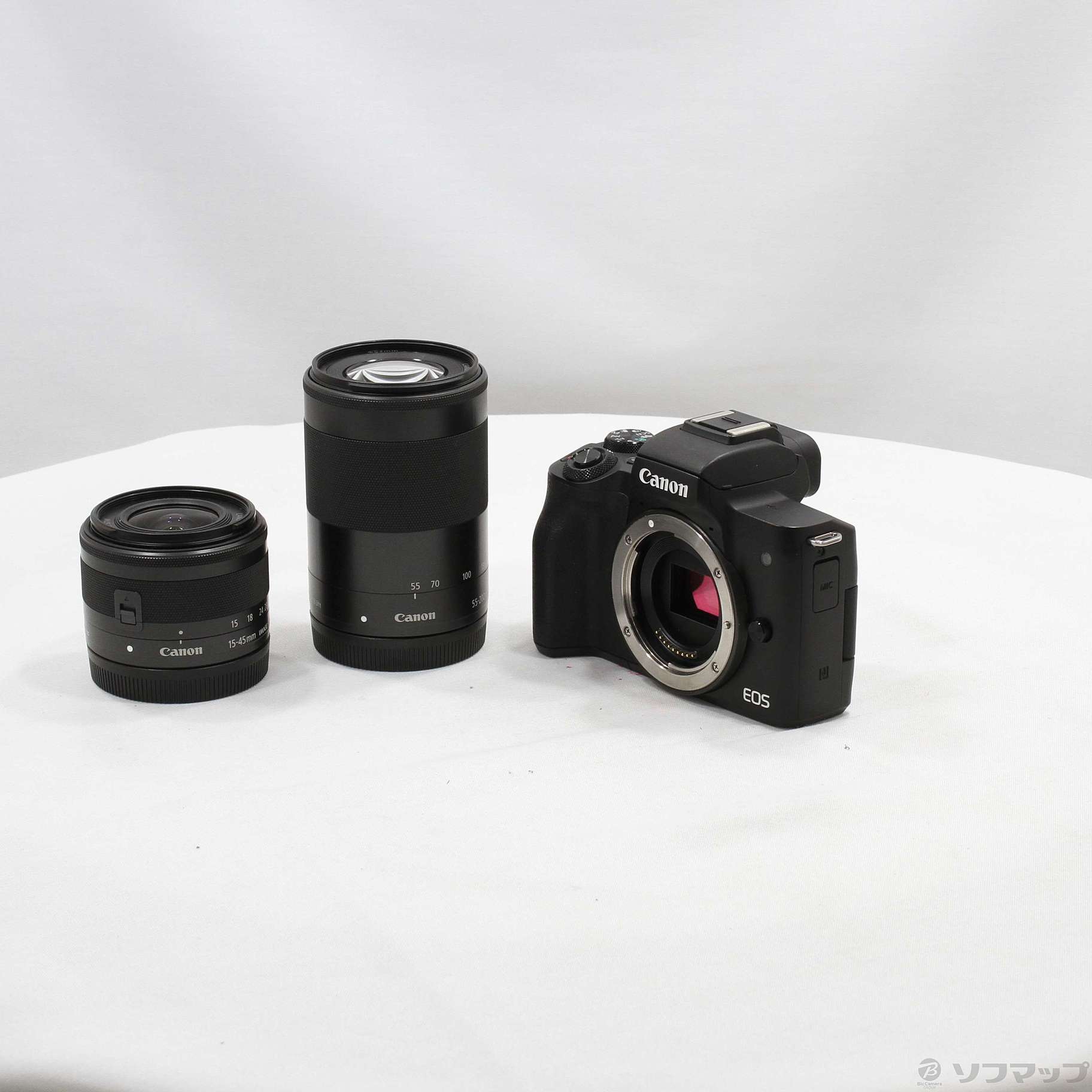 中古】期間特価対象品 EOS Kiss M ダブルズームキット ブラック 