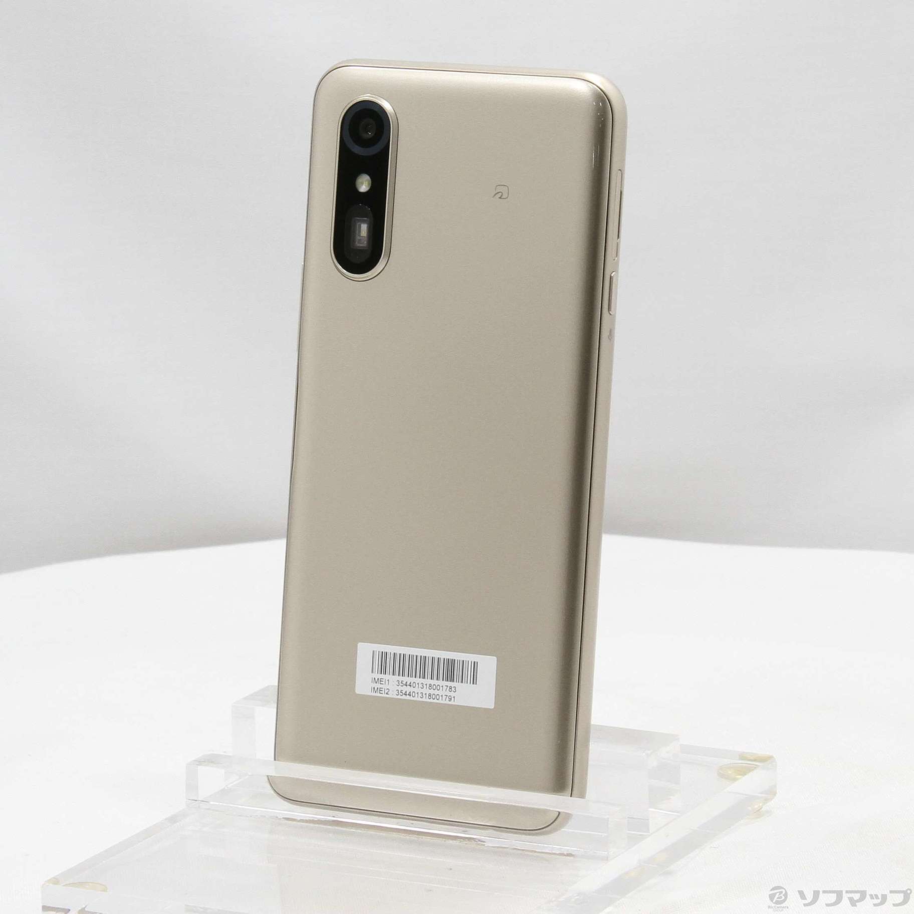 中古品〕 らくらくスマートフォン a 64GB ゴールド A401FC Y!mobile