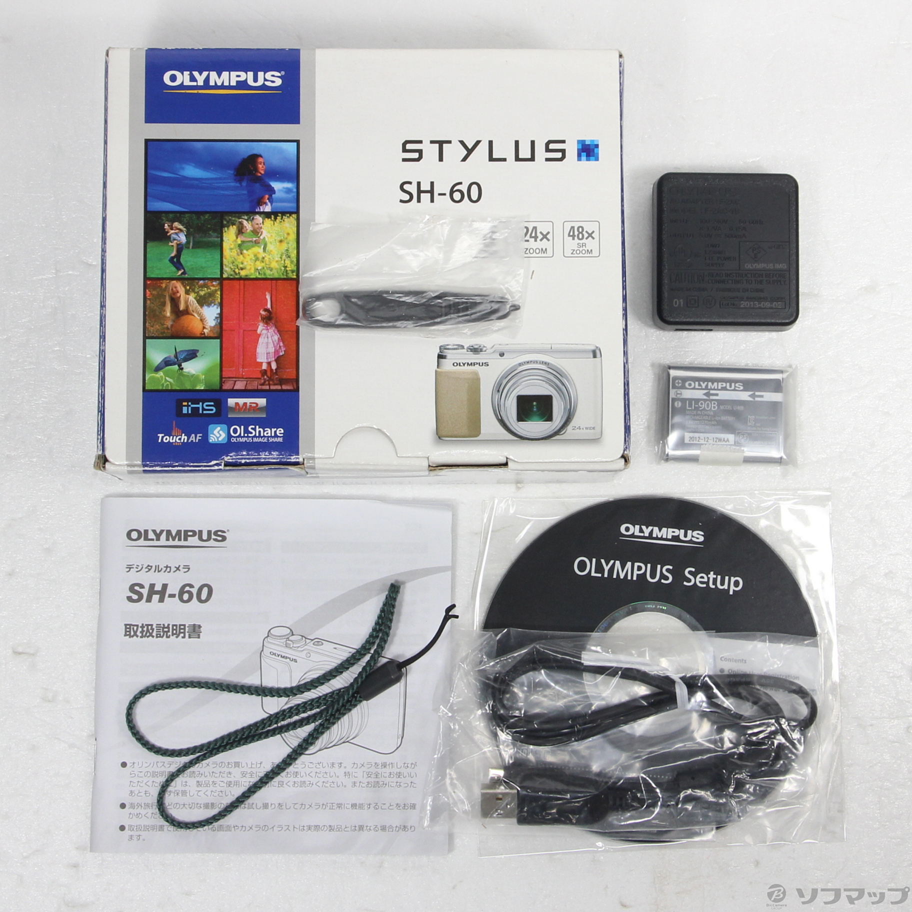 中古】OLYMPUS STYLUS SH-60 (1600万画素／24倍／SDXC／シルバー