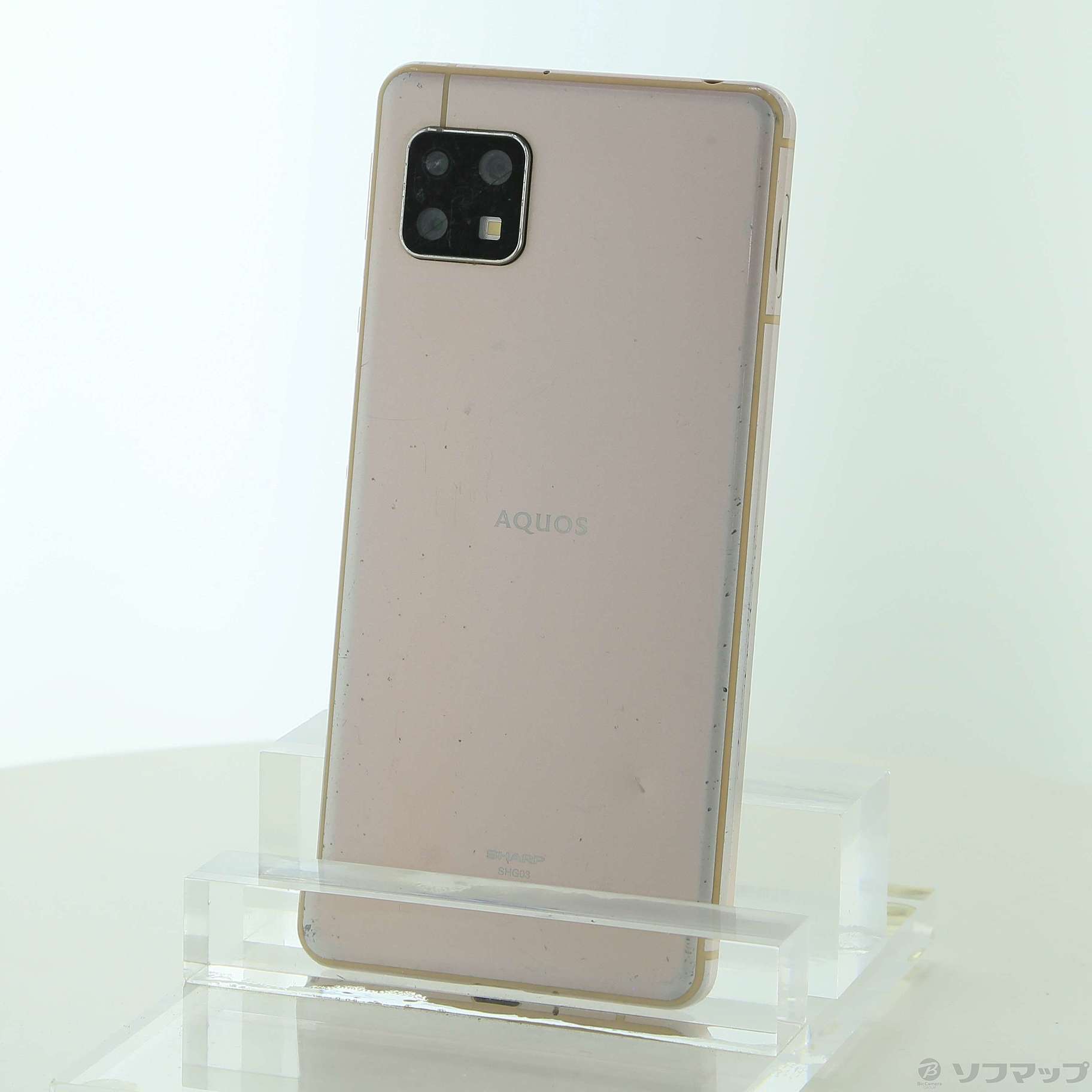 中古】AQUOS sense5G 64GB ライトカッパー SHG03 auロック解除SIM 