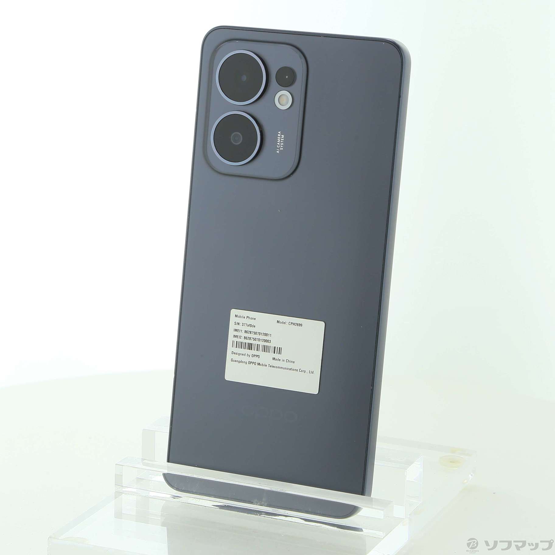 中古】OPPO Reno13 A 128GB チャコールグレー CPH2699CG SIMフリー