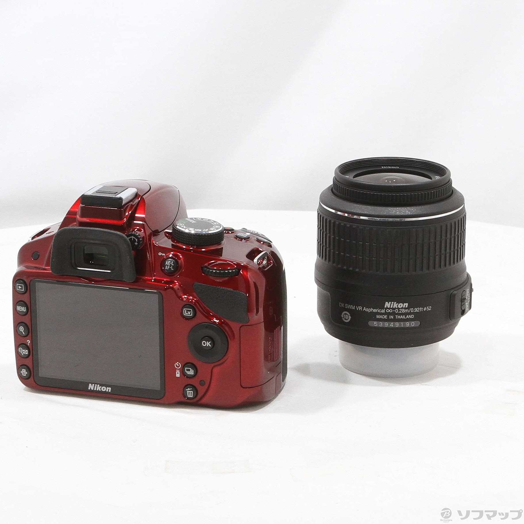 【希少レッド】Nikon D3200 レズキット 18-55mmVR動作確認済み 中古】NIKON D3200 18-55 VR レンズキット レッド (2416万画素／SDXC