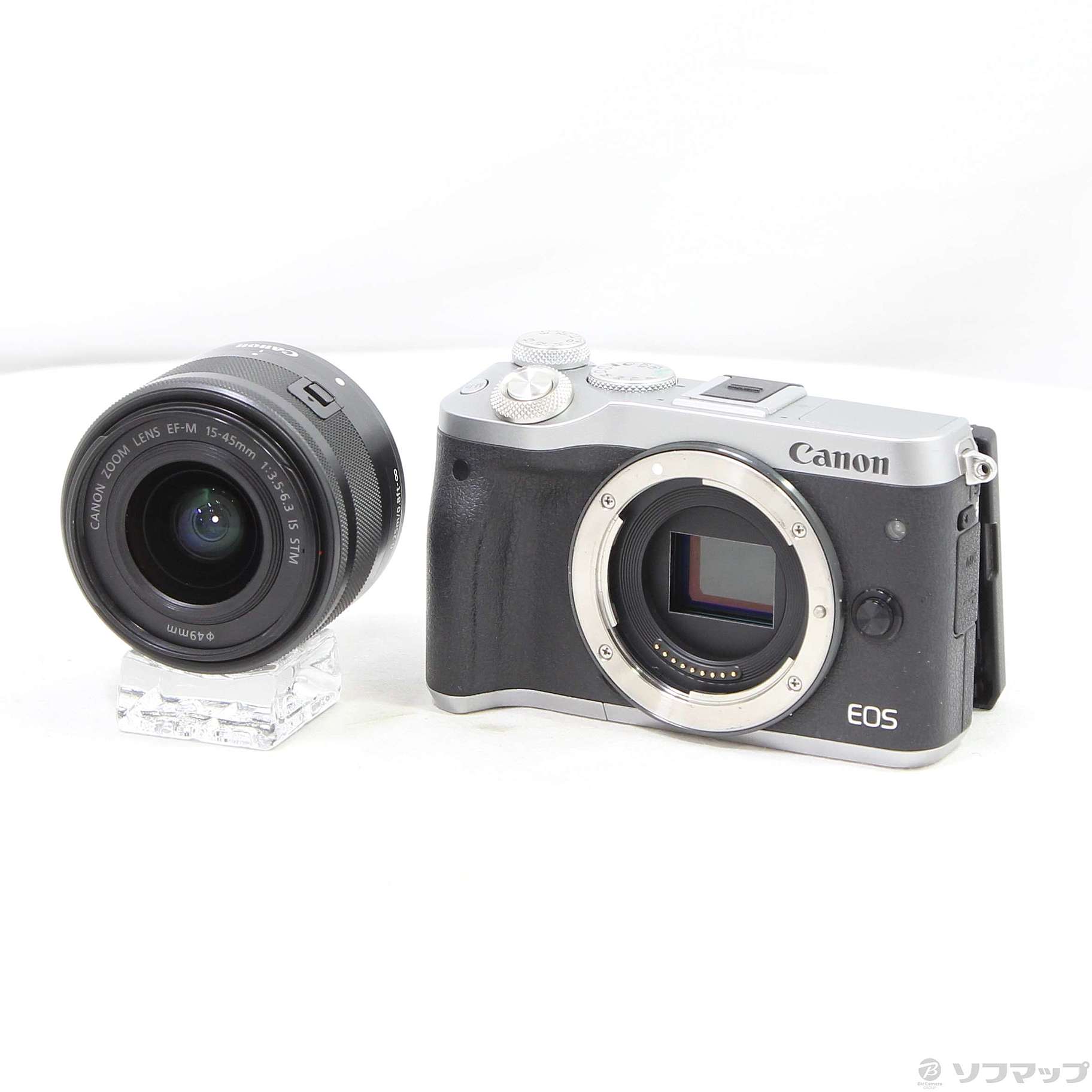 中古品〕 EOS M6 EF-M15-45 IS STM レンズキット シルバー｜の通販は 