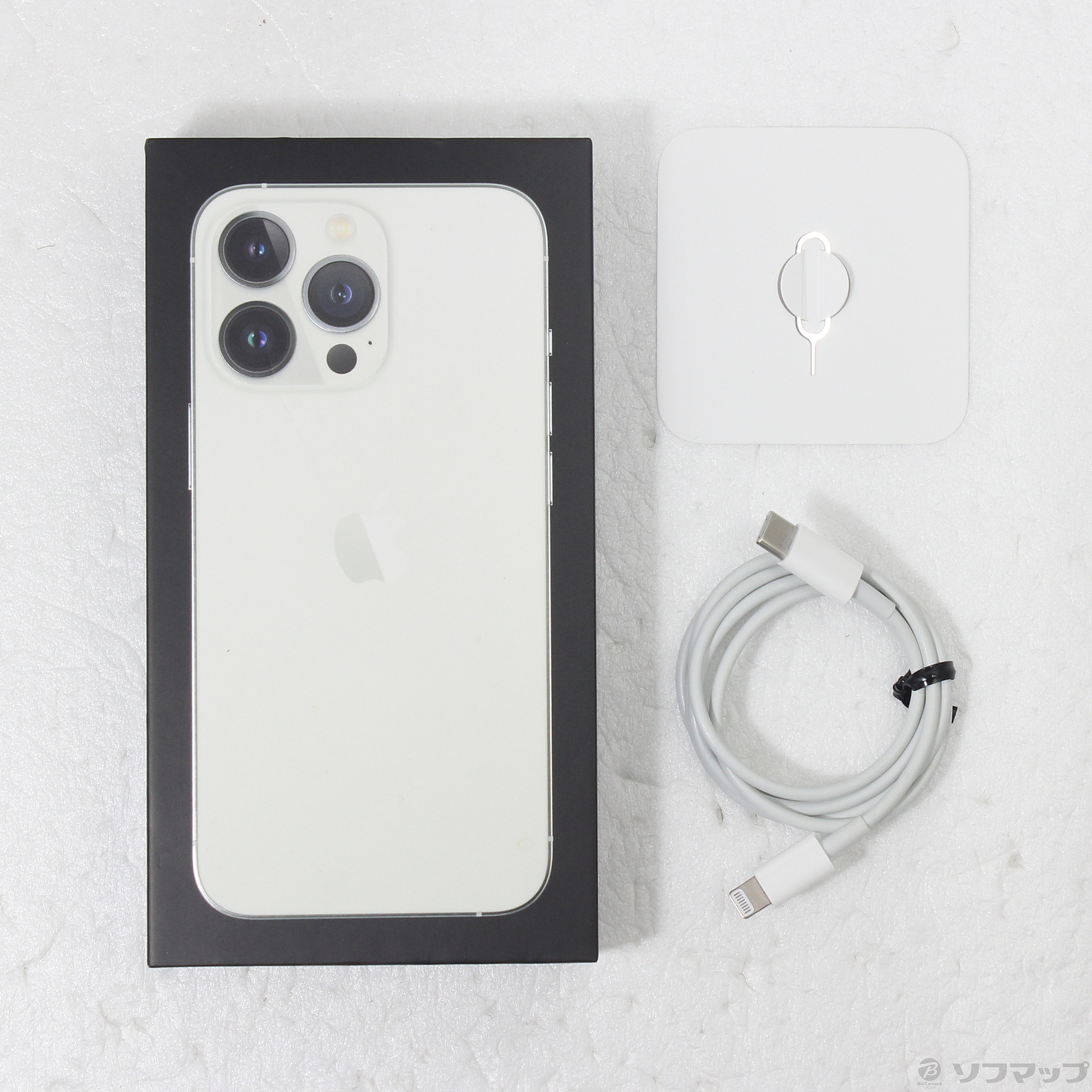 美品　iPhone 13 Pro MLUF3J/A 128GB 本体と付属品 中古】iPhone13 Pro 128GB シルバー MLUF3J／A SIMフリー