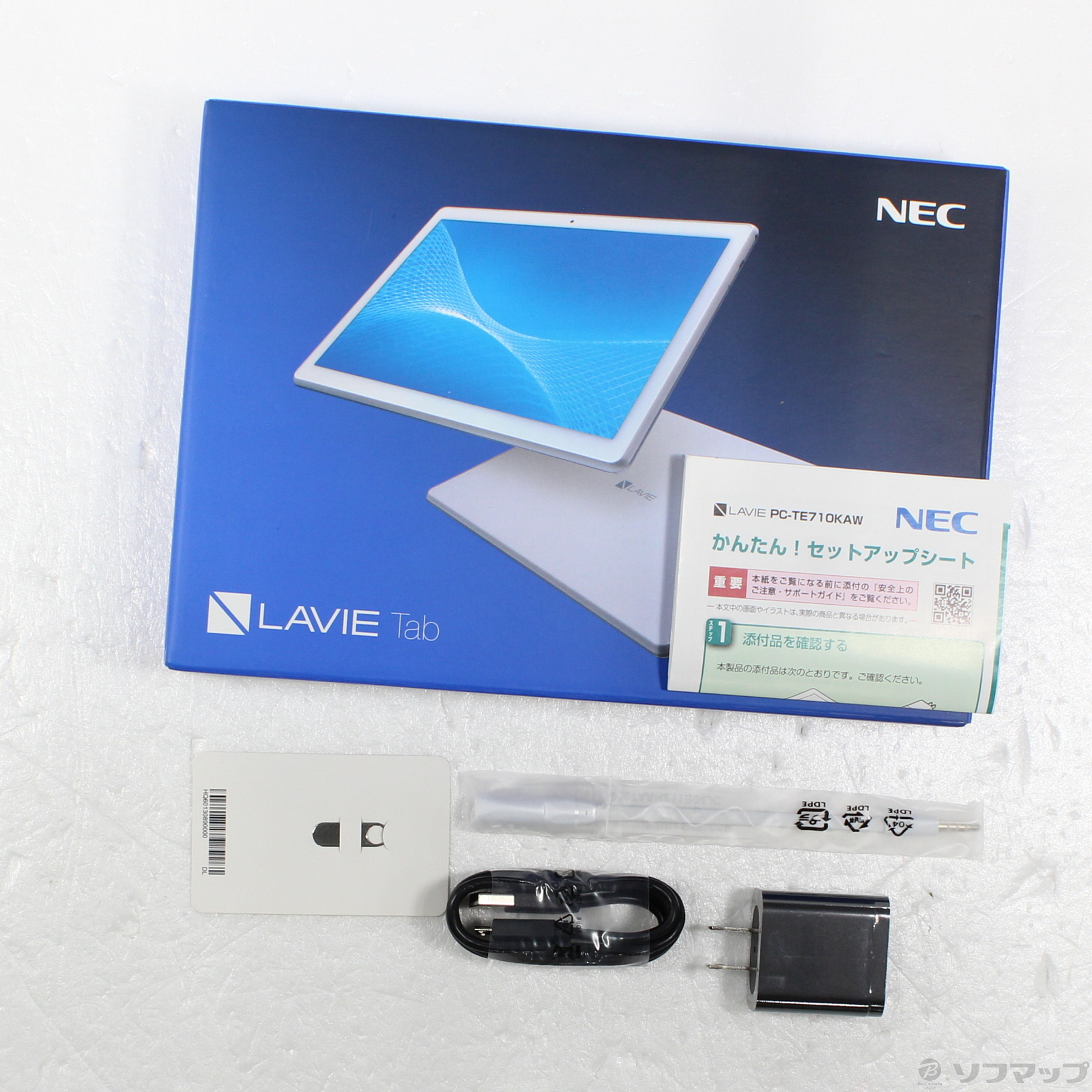 中古】LaVie Tab E TE710／KAW 64GB ホワイト PC-TE710KAW Wi-Fi