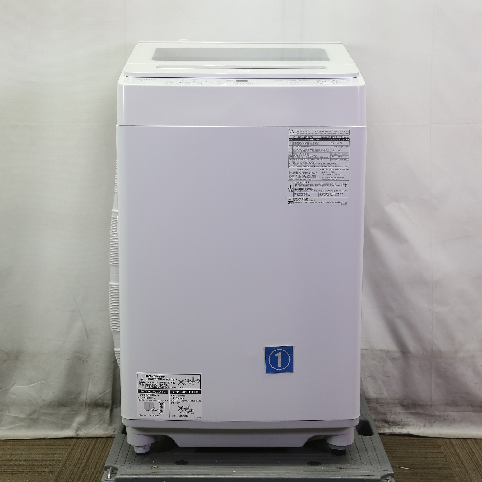 中古】〔中古品〕 全自動洗濯機 ホワイト系 ES-GV7K-W ［洗濯7.0kg 