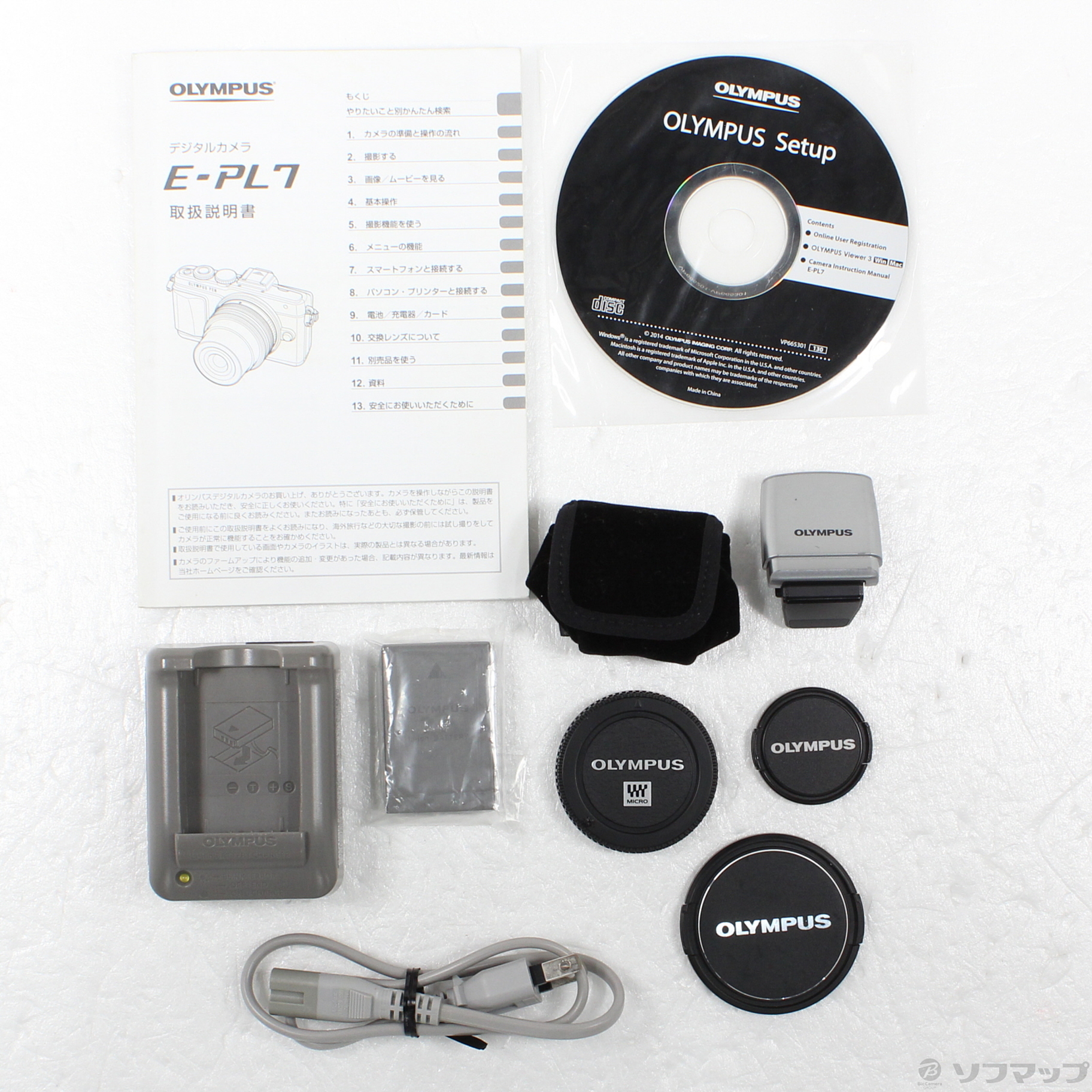 中古】PEN Lite E-PL7 EZダブルズームキット ホワイト [2133071139954
