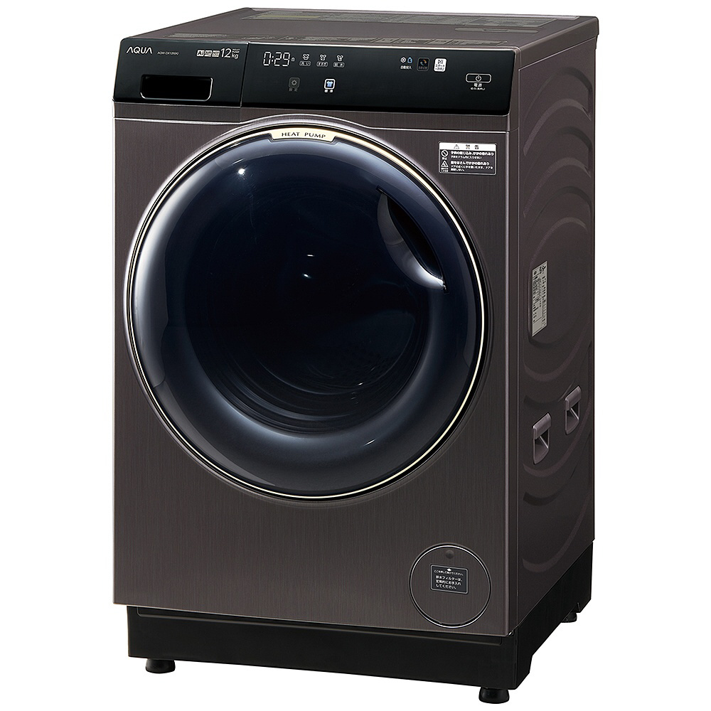 中古】〔中古品〕 ドラム式洗濯乾燥機 AQUA ブラック AQW-DX12R-L(K 