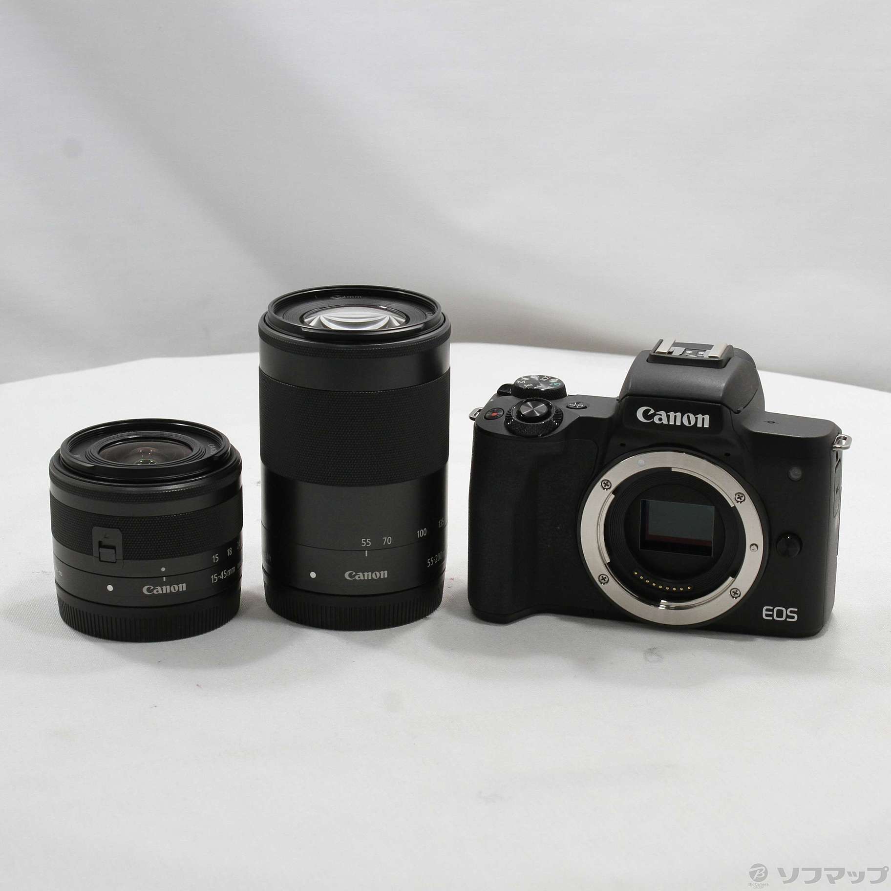 中古】EOS Kiss M2 ダブルズームキット ブラック [2133072157872