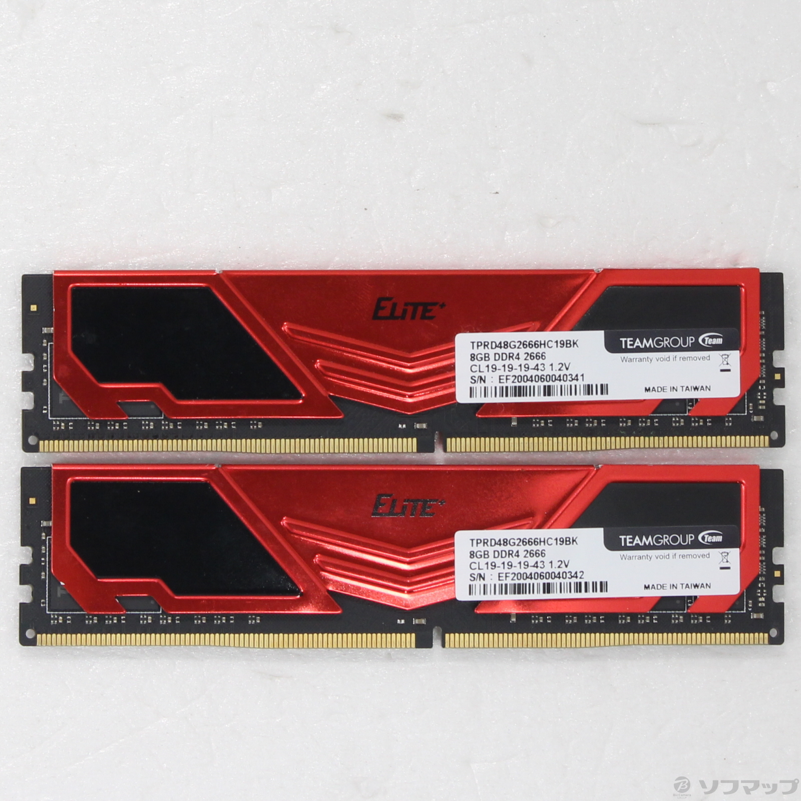 中古】TPRD48G2666HC19BK ［288P PC4-21300(DDR4-2666) 16GB(8GB×2枚組 