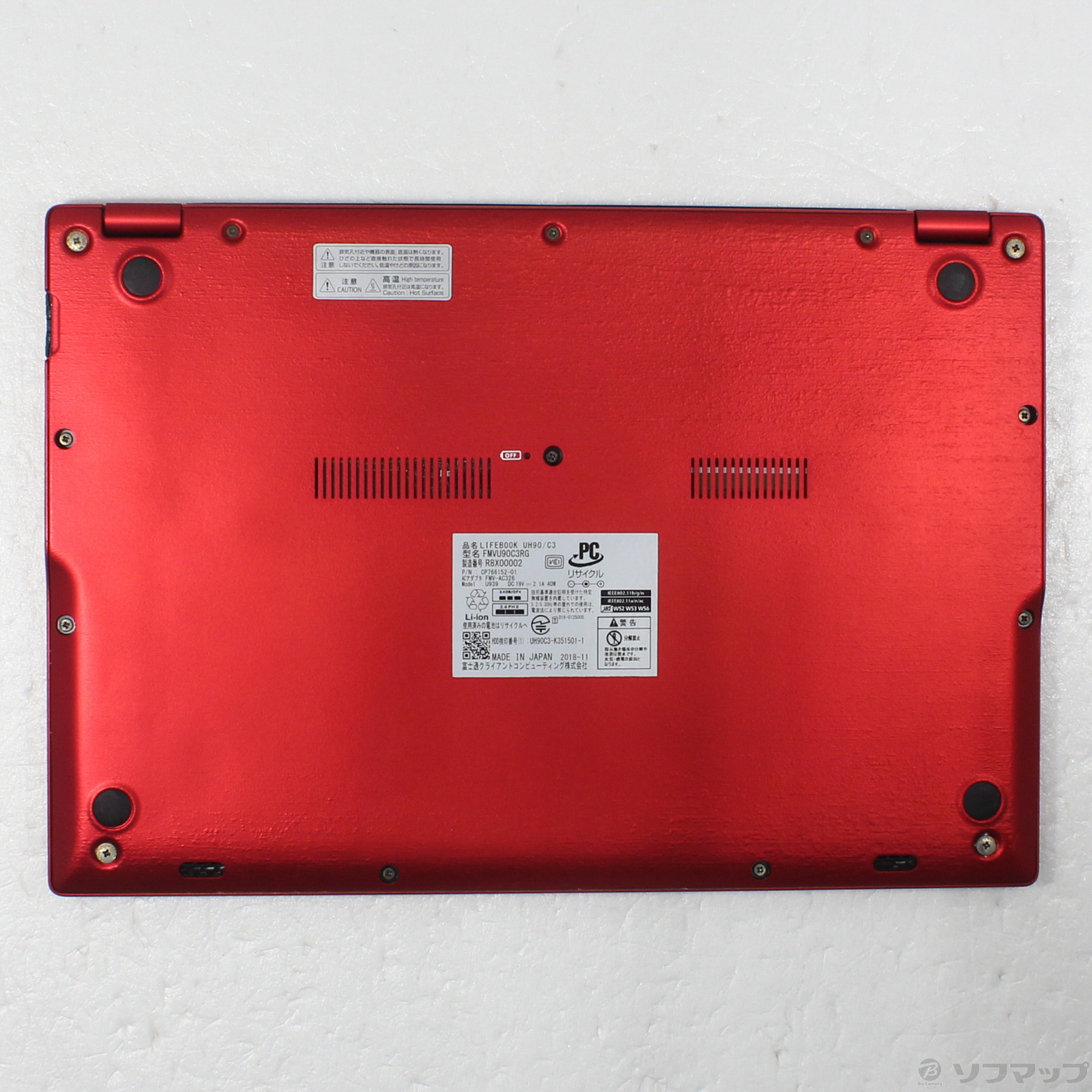 セール対象品 LIFEBOOK UH90/C3 FMVU90C3RG ガーネットレッド 〔Windows 10〕