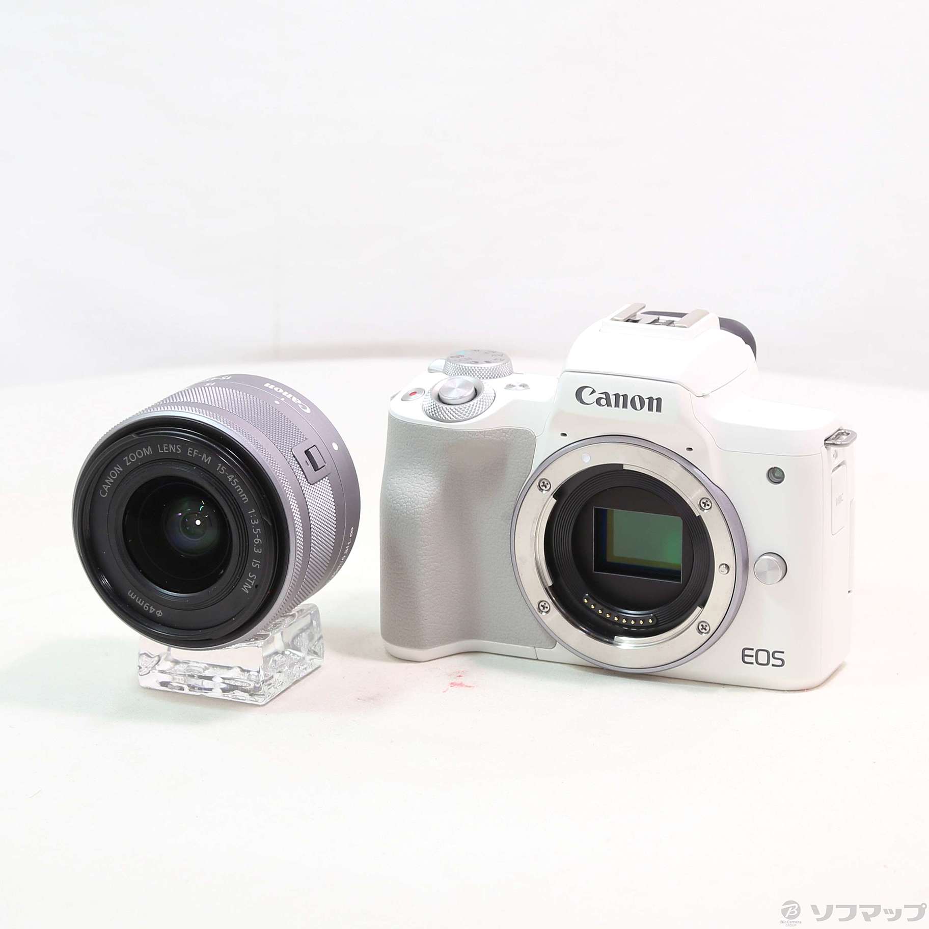 中古】EOS Kiss M2 EF-M15-45 IS STM レンズキット ホワイト 
