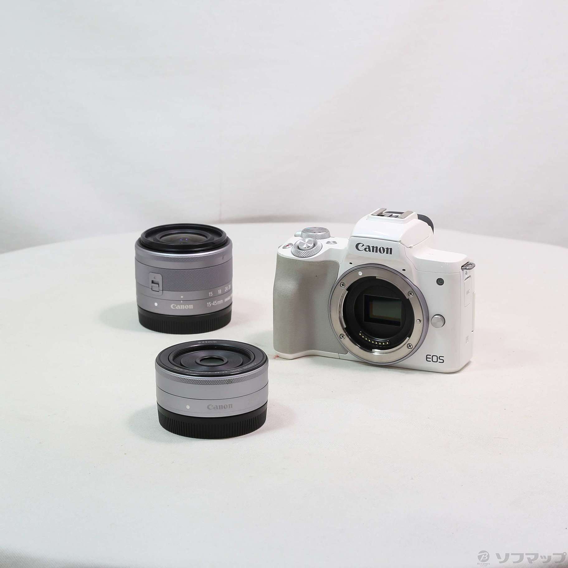 中古】EOS Kiss M ダブルレンズキット ホワイト [2133073408577
