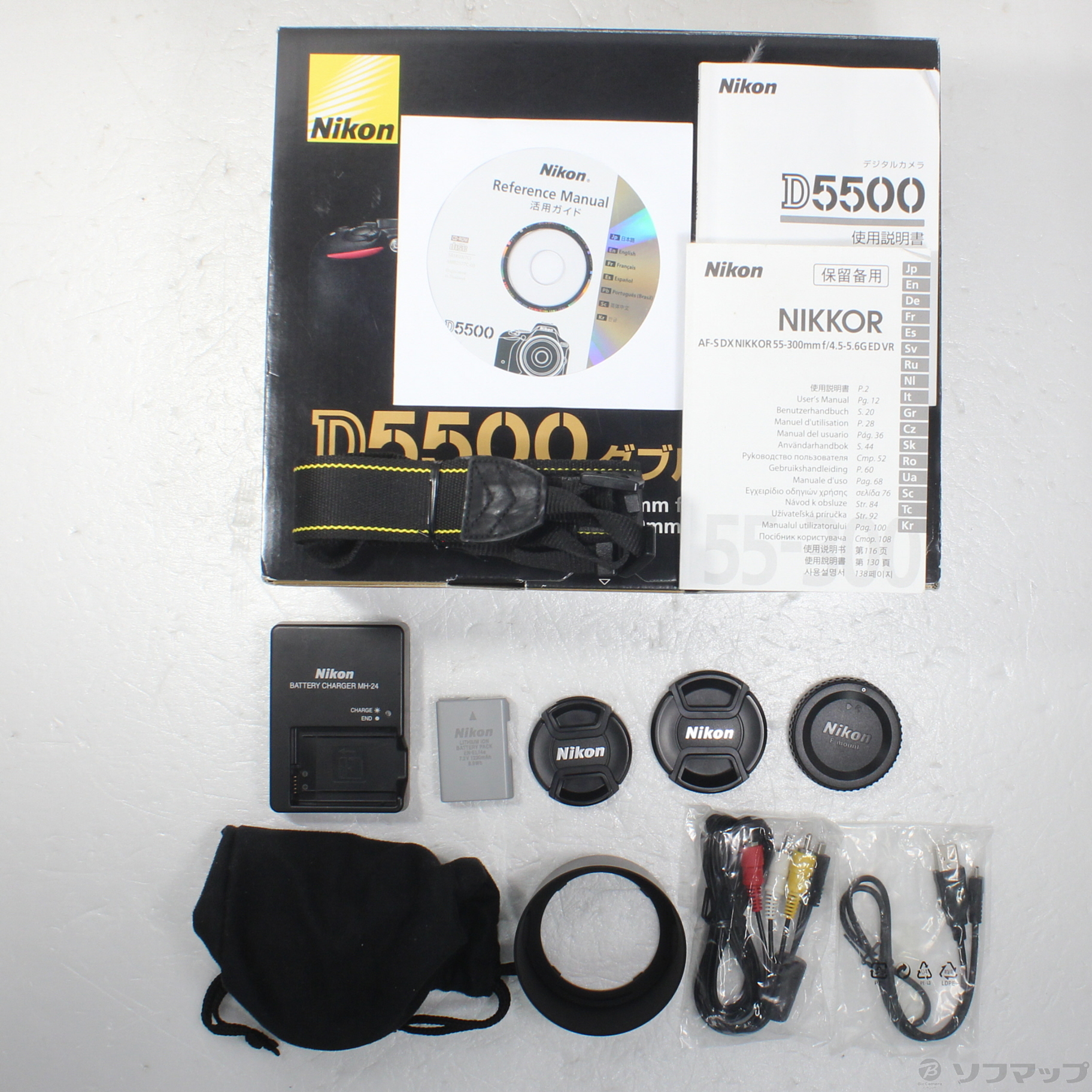 中古】NIKON D5500 ダブルズームキット ブラック [2133073416329