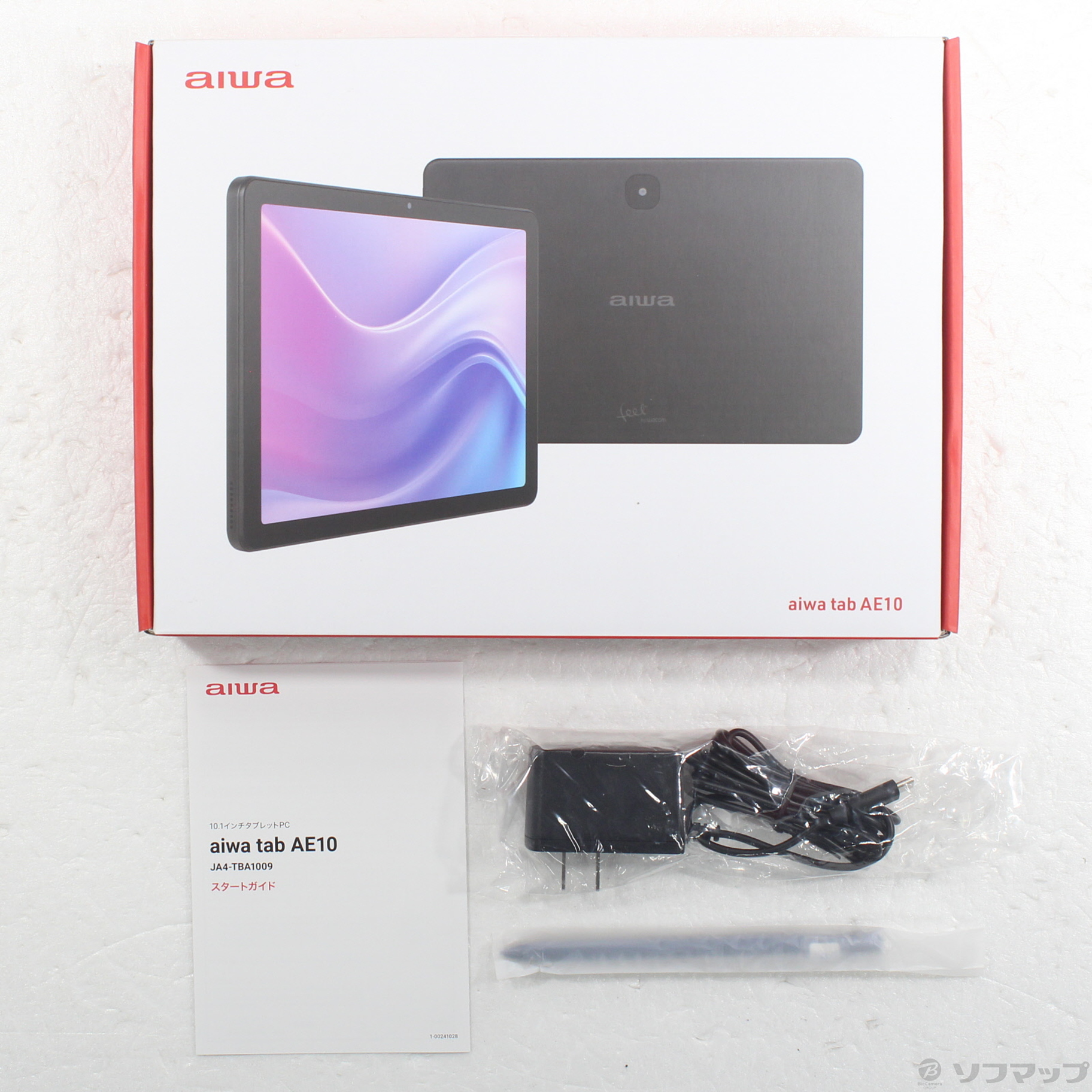 中古】aiwa tab AE10 64GB ブラック JA4-TBA1009 Wi-Fi ［10.1インチ
