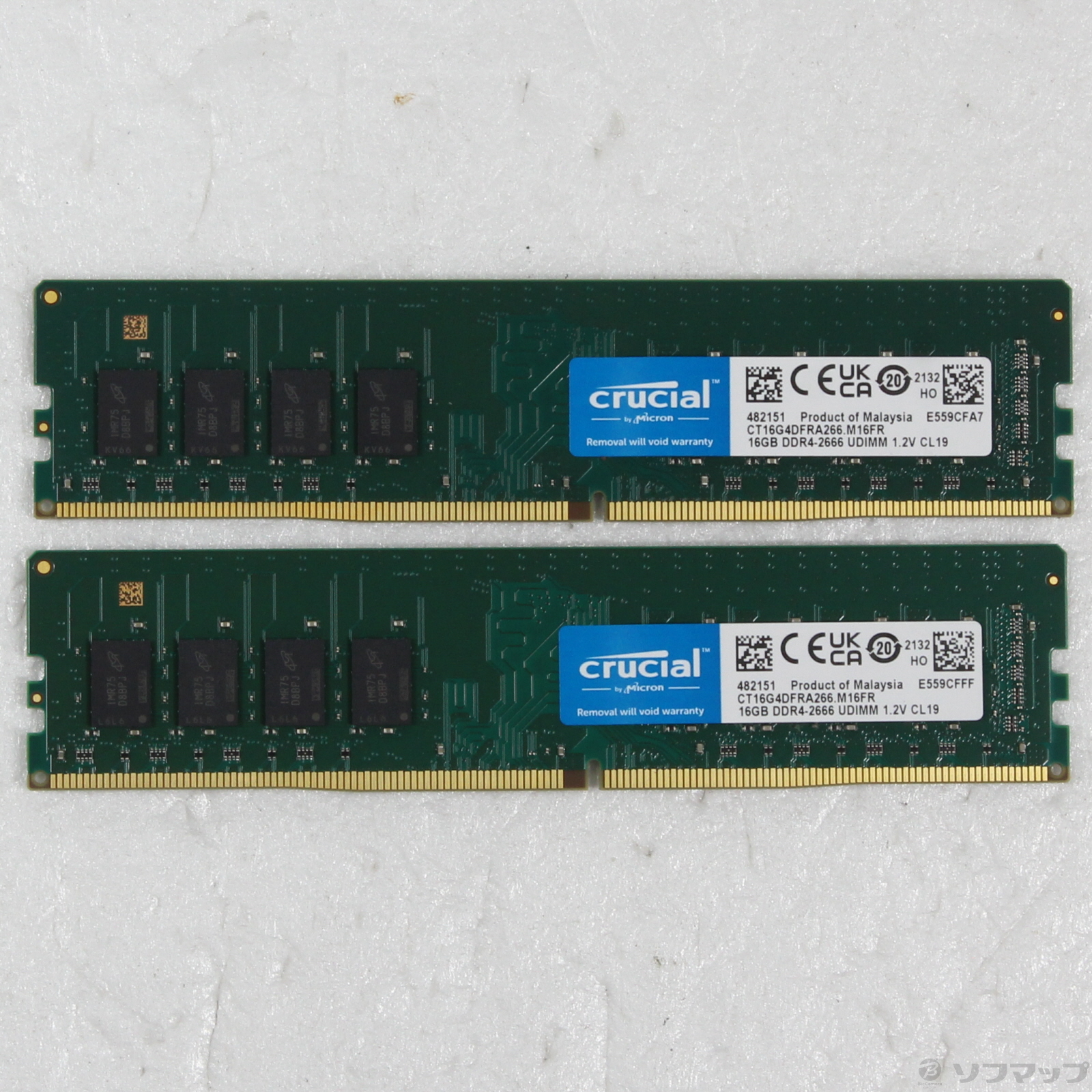 中古】CT2K16G4DFRA266 32GB 16GB×2枚組 ［288P PC4-21300(DDR4-2666