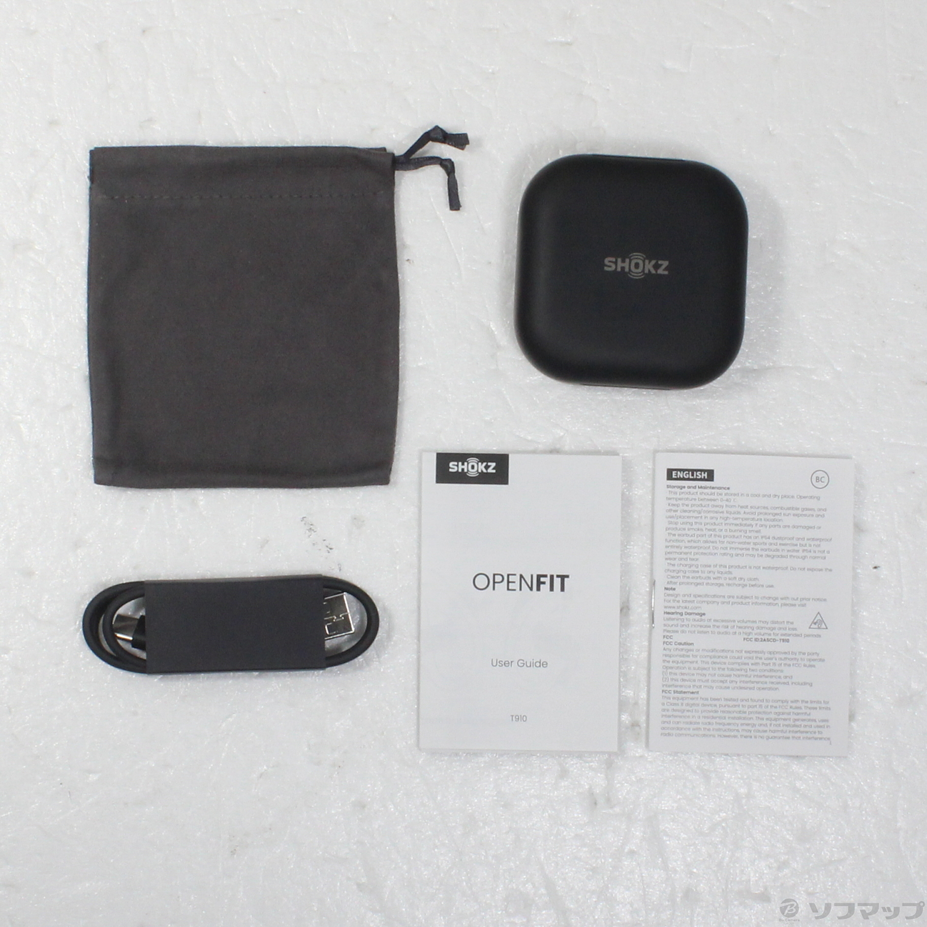 SHOKZ OPENFIT T910 ワイヤレスヘッドホン イヤホン オープン 【中古 