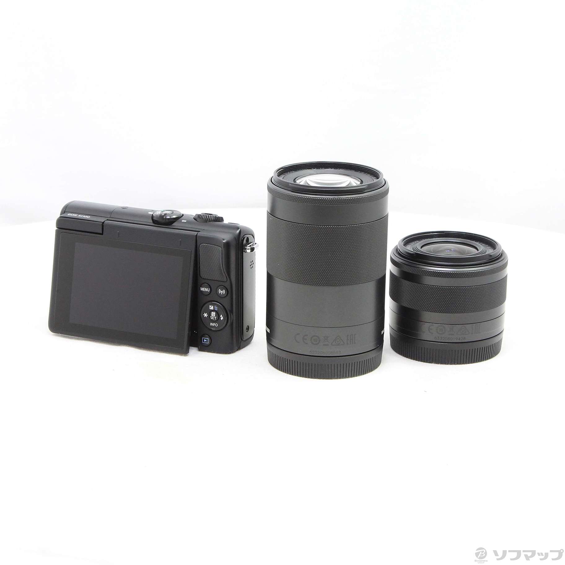 【美品】Canon EOS M100 ダブルズームレンズキット バッグ付き 中古】EOS M100(ブラック)ダブル ズームキット [2133074039145