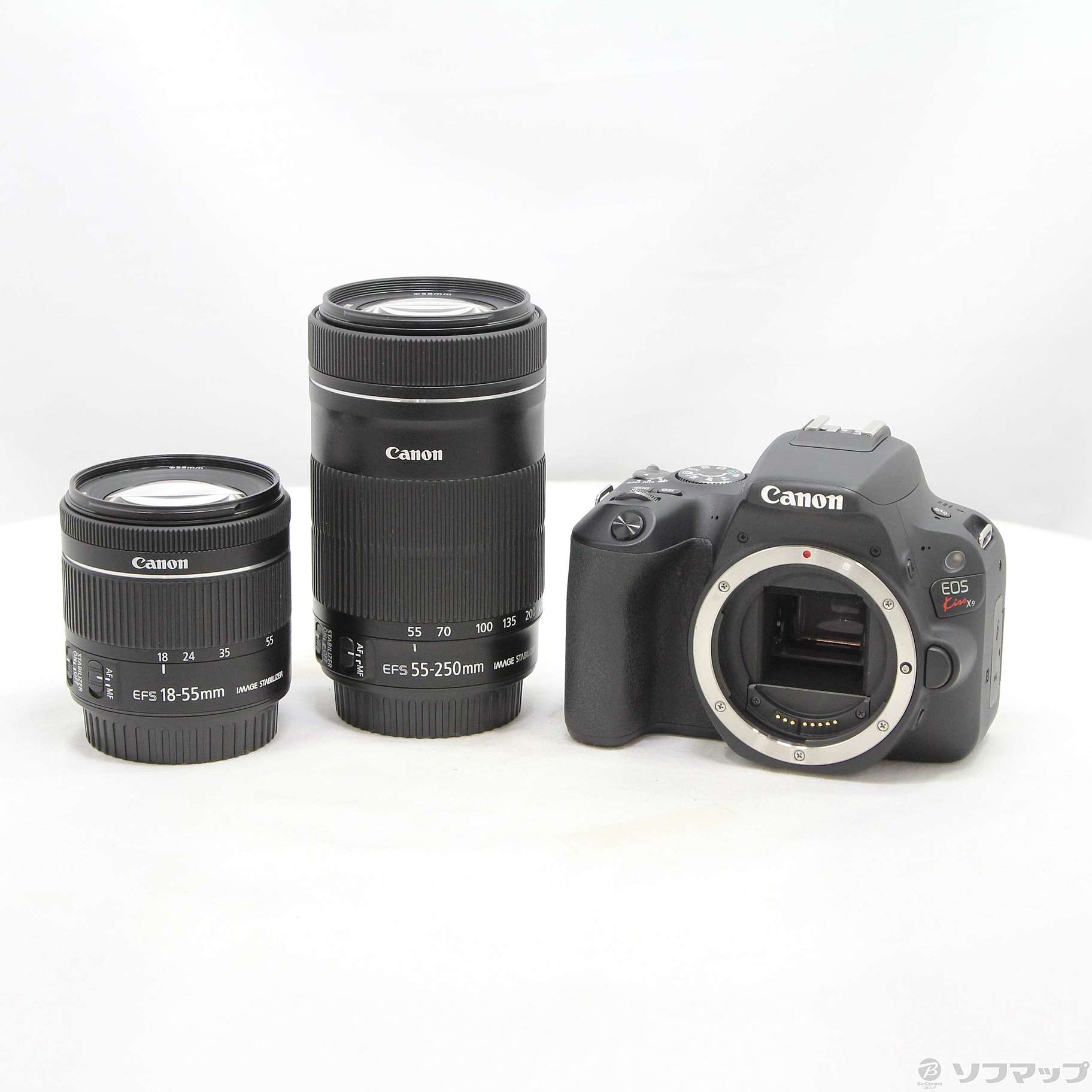 中古】EOS Kiss X9 ブラック ダブルズームキット [2133074253848