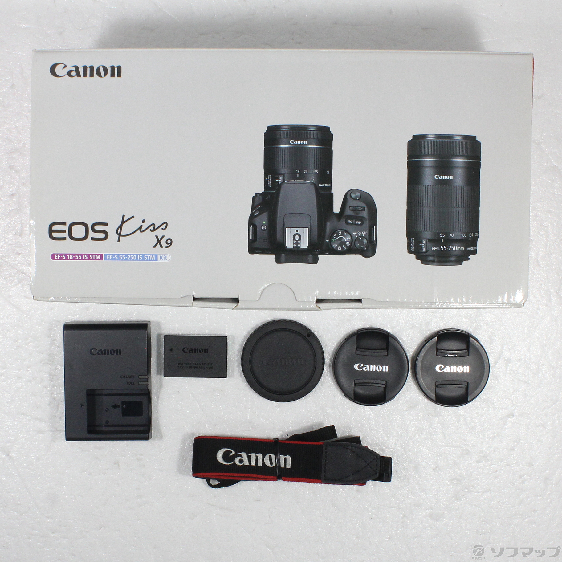 中古】EOS Kiss X9 ブラック ダブルズームキット [2133074253848