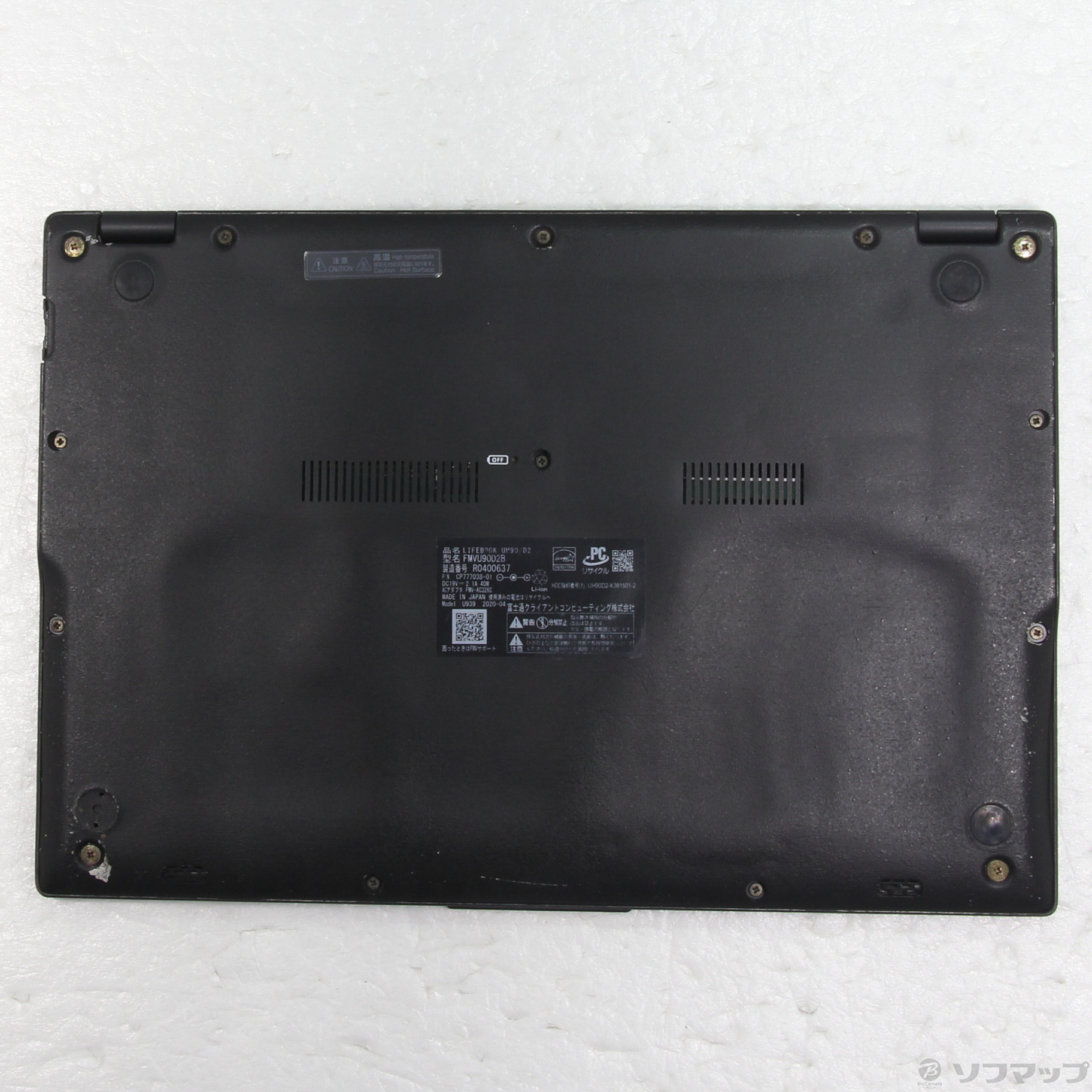 中古】LIFEBOOK UH90／D2 FMVU90D2B ピクトブラック 〔Windows 10