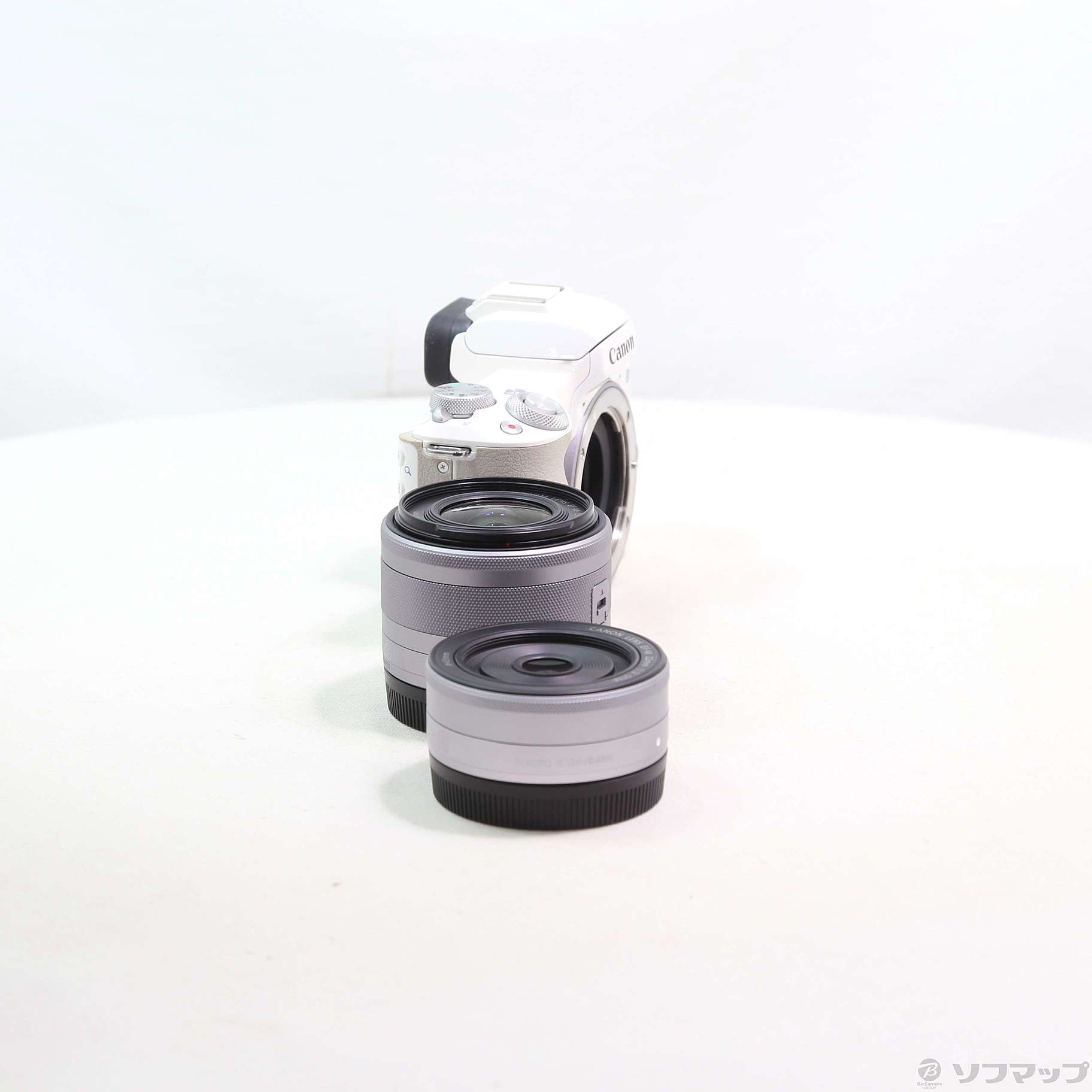 中古】EOS Kiss M ダブルレンズキット ホワイト [2133074381589