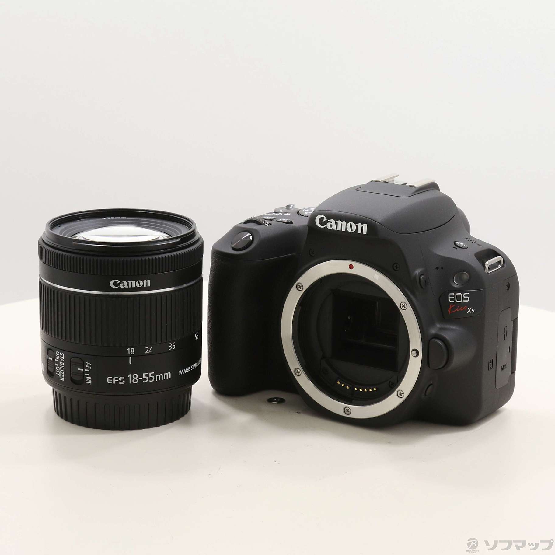 中古品〕 EOS Kiss X9 ブラック EF-S18-55 IS STM レンズキット｜の